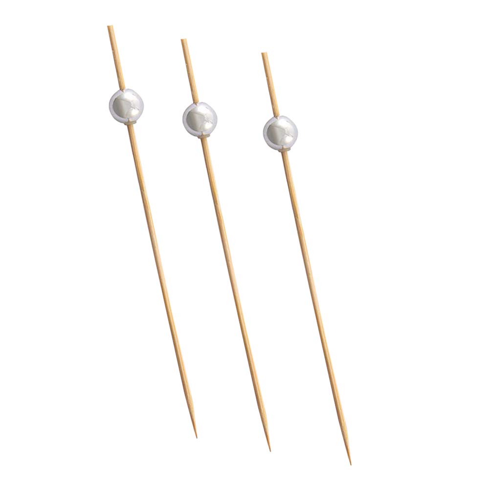 100-Pack Cabilock 12-Inch Bamboo Toothpicks for Fruit, Cocktails & Appetizers | Reusable Party Snack Sticks for Entertaining, Weddings & Home Use