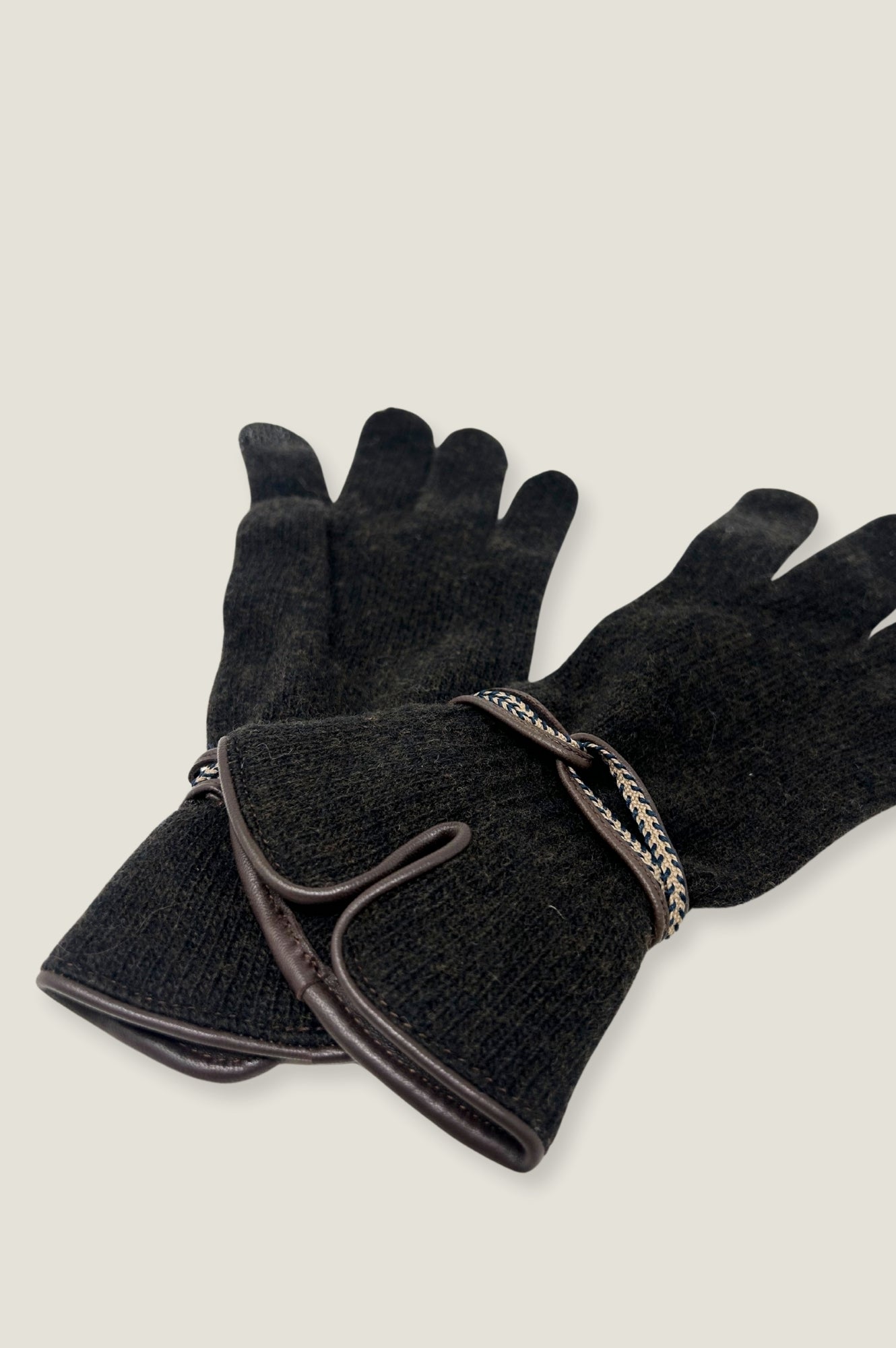 Touchscreen Wool & Cashmere Blend Gloves for Women & Men - Soft Winter Gloves with Smartphone Compatibility, Warm Brown/Beige Knit Gloves - Perfect for Driving, Skiing & Outdoor Activities