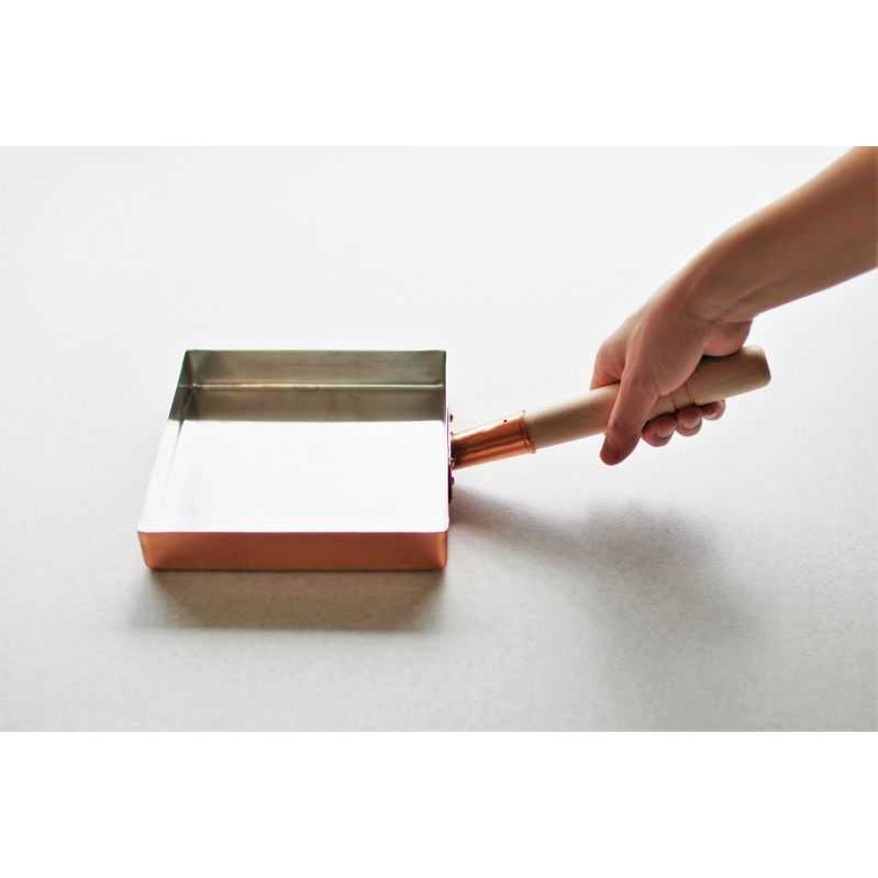 Marushin Kanto Type Square Tamagoyaki Omelette Copper Pan 18x18cm - Professional Japanese Egg Frying Pan for Perfect Omelets & Sushi Rolls - Ideal for Home Cooking & Restaurant Use