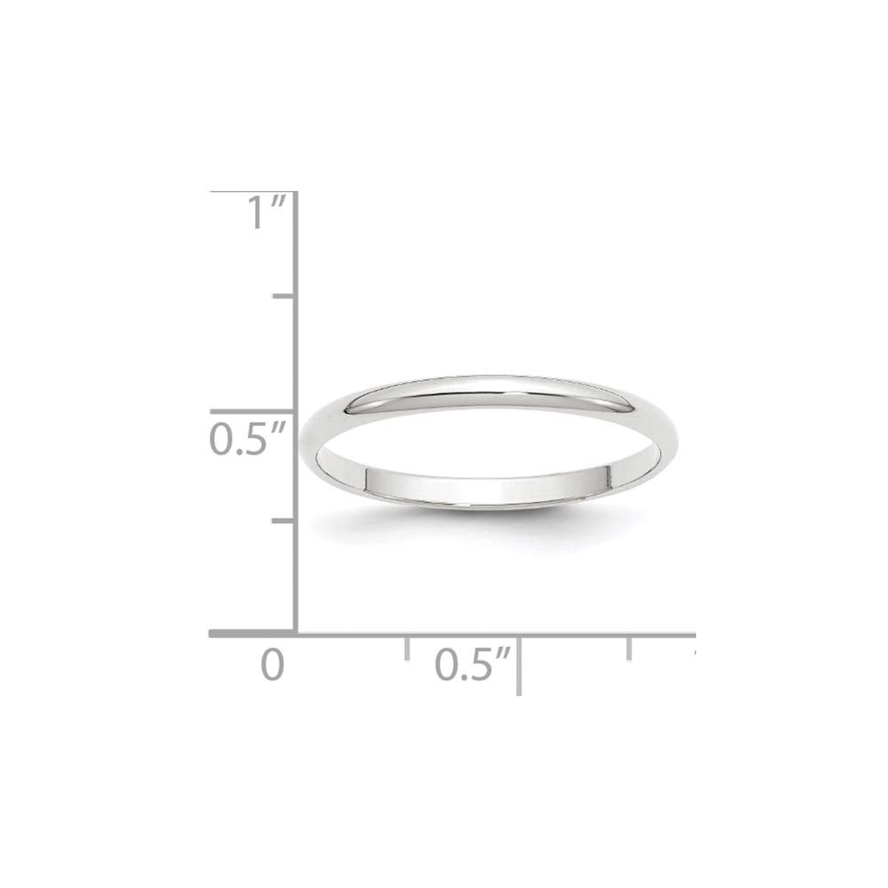 10K White Gold 2mm Lightweight Half Round Wedding Band Ring - Dainty Bridal Engagement Ring for Women - Perfect Anniversary Gift & Everyday Jewelry for Her