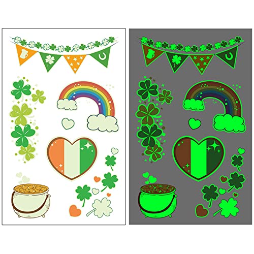 Waterproof Temporary St. Patrick's Day Tattoo Stickers - Glow in The Dark, Long Lasting, for Men - Perfect for Parties, Festivals & Costume Events