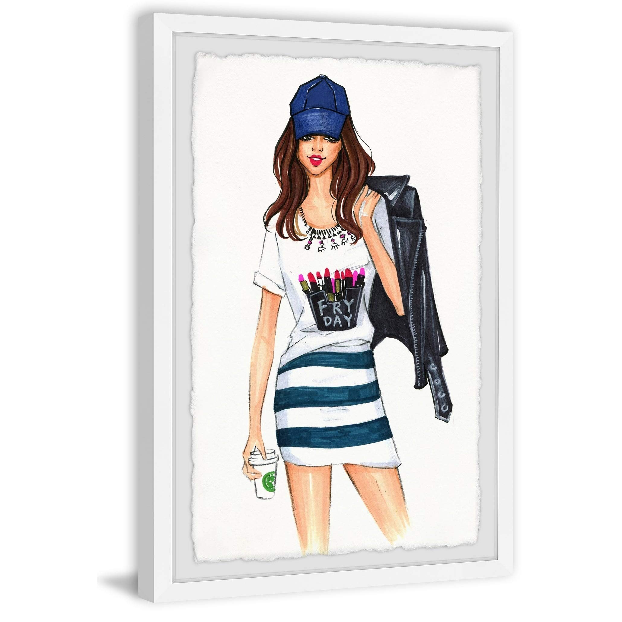 Handmade Baseball Girl Framed Print 20x30 by Marmont Hill - Perfect for Kids' Room, Sports Themed Decor & Gift Ideas