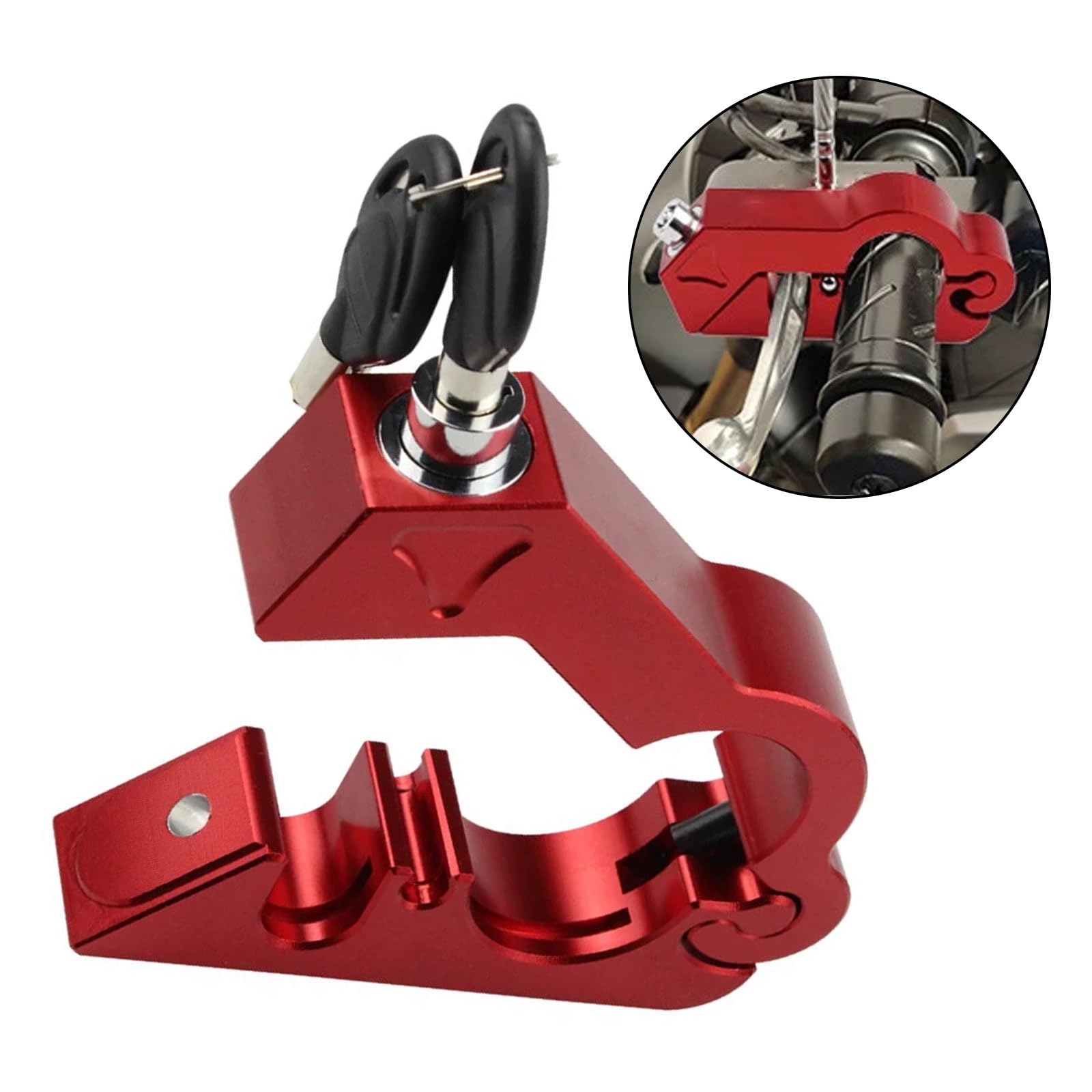 Heavy Duty Motorcycle Helmet Lock with 2 Keys - Anti-Theft Handlebar Grip for Motorbikes & Scooters - Secure Parking Protection