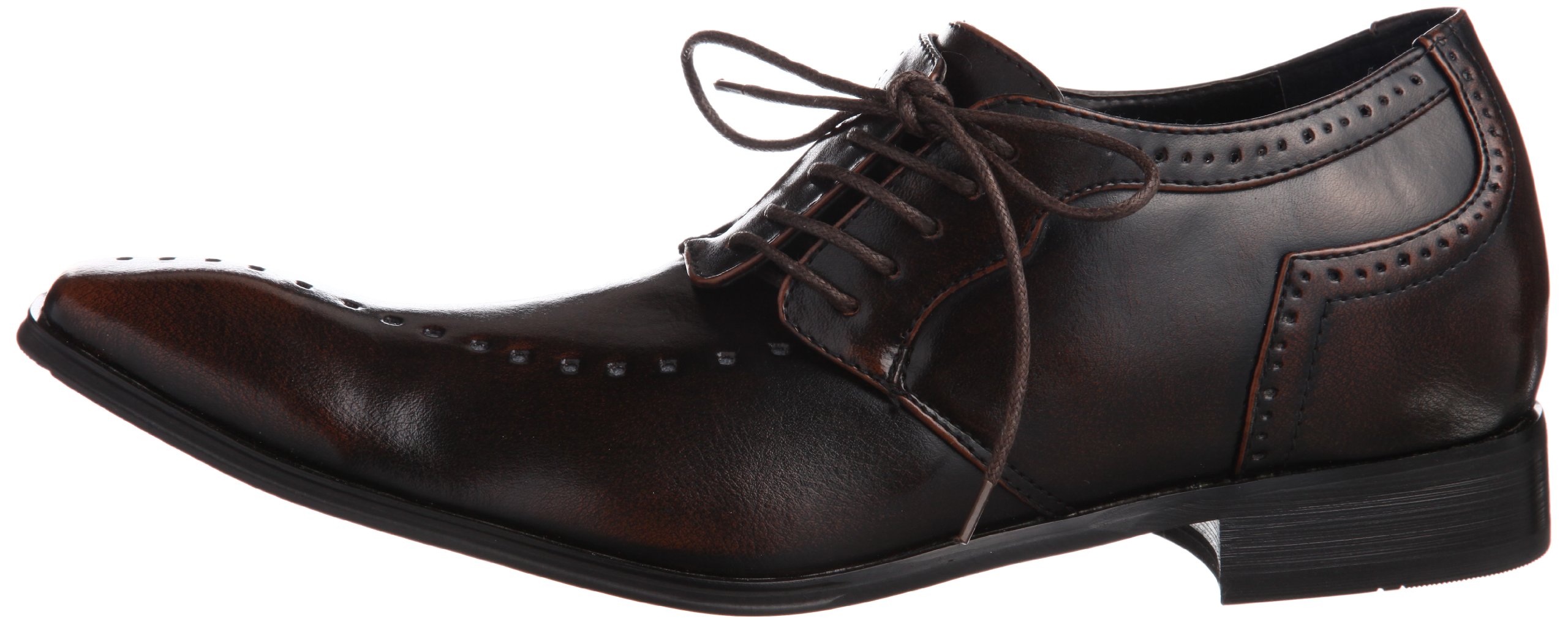 Men's Elevator Oxford Shoes - 2.55 Inch Height Increase, Medallion Lace-up Dress Shoes in Dark Brown | Perfect for Business, Formal Events & Everyday Wear