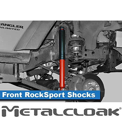 MetalCloak Rocksport RED Performance Long Travel Shock Absorbers for Lifted Jeep Wrangler JK Front - Premium Off-Road Suspension Upgrade for Smooth On & Off-Road Driving - Easy Bolt-On Installation - Made in USA - Perfect for Trail Riding, Rock Crawling & Daily Commuting