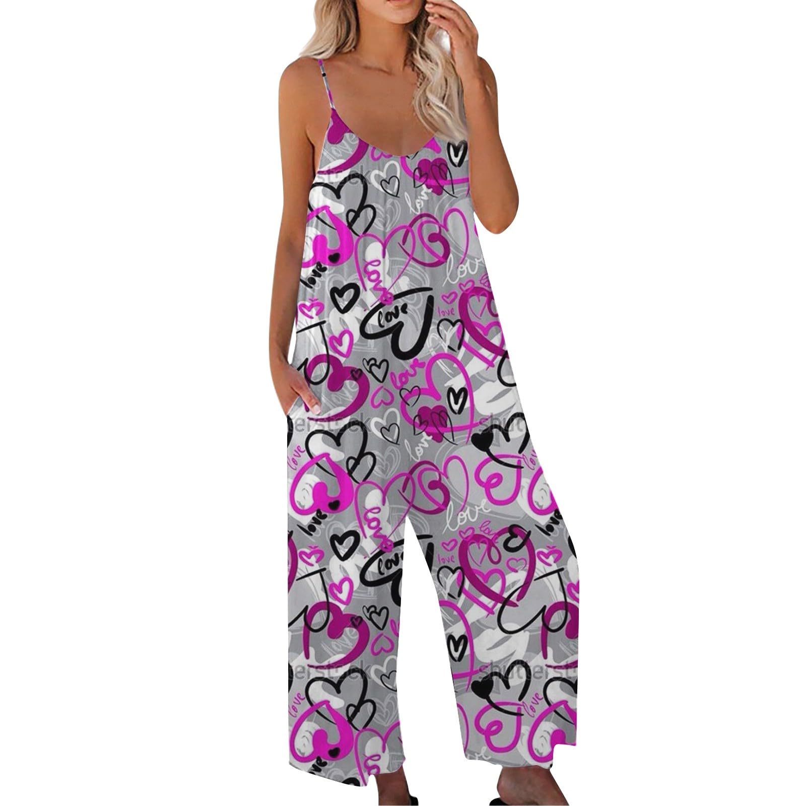 Women's Sexy Back Strap Jumpsuit - Plus Size Loose Casual Romper for Beach, Vacation & Valentine's Day | Summer Fashion Outfit (XXL, Purple) | Perfect for Pool Parties, Date Nights & Tropical Getaways
