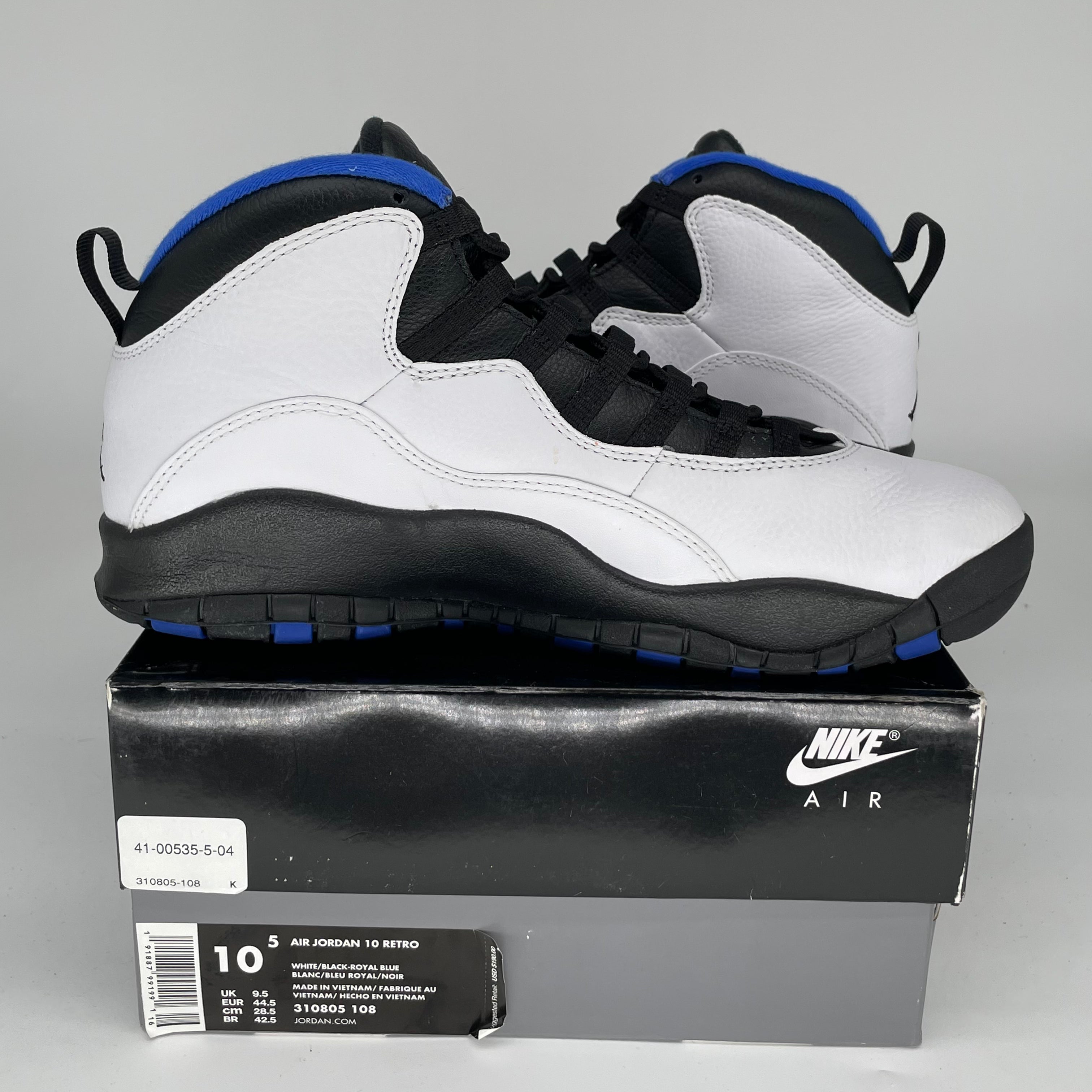 AIR JORDAN 10 ORLANDO Retro Basketball Shoes Men's Size 10.5 - White/Black-True Red 310805-108 | Official Nike Release for Streetwear & Court Performance