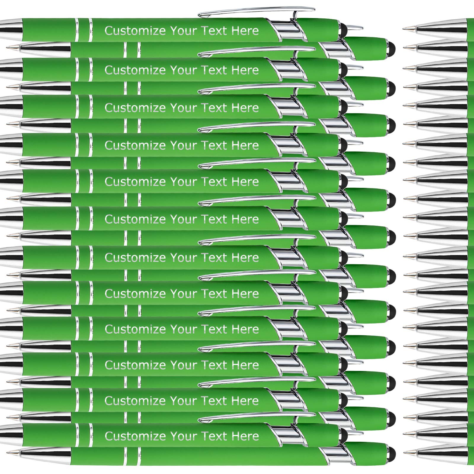 Custom Engraved Ballpoint Pens Bulk 100 Pack - Personalized Stylus Tip Pens with Name/Message - Medium Point Black Ink - Ideal for Office, Birthday & Graduation Gifts for Men & Women - Perfect for Corporate Events, Promotions & Everyday Writing