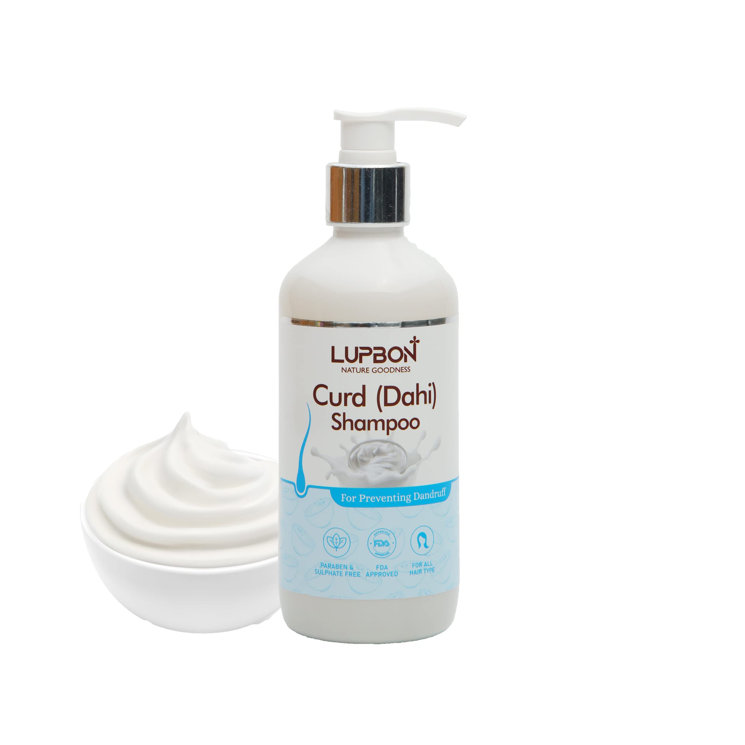 LUPBON Anti-Dandruff Curd Shampoo - 300ml for Dry & Itchy Scalp | Gentle Hair Cleanser for Men & Women | Perfect for Daily Use & Scalp Care