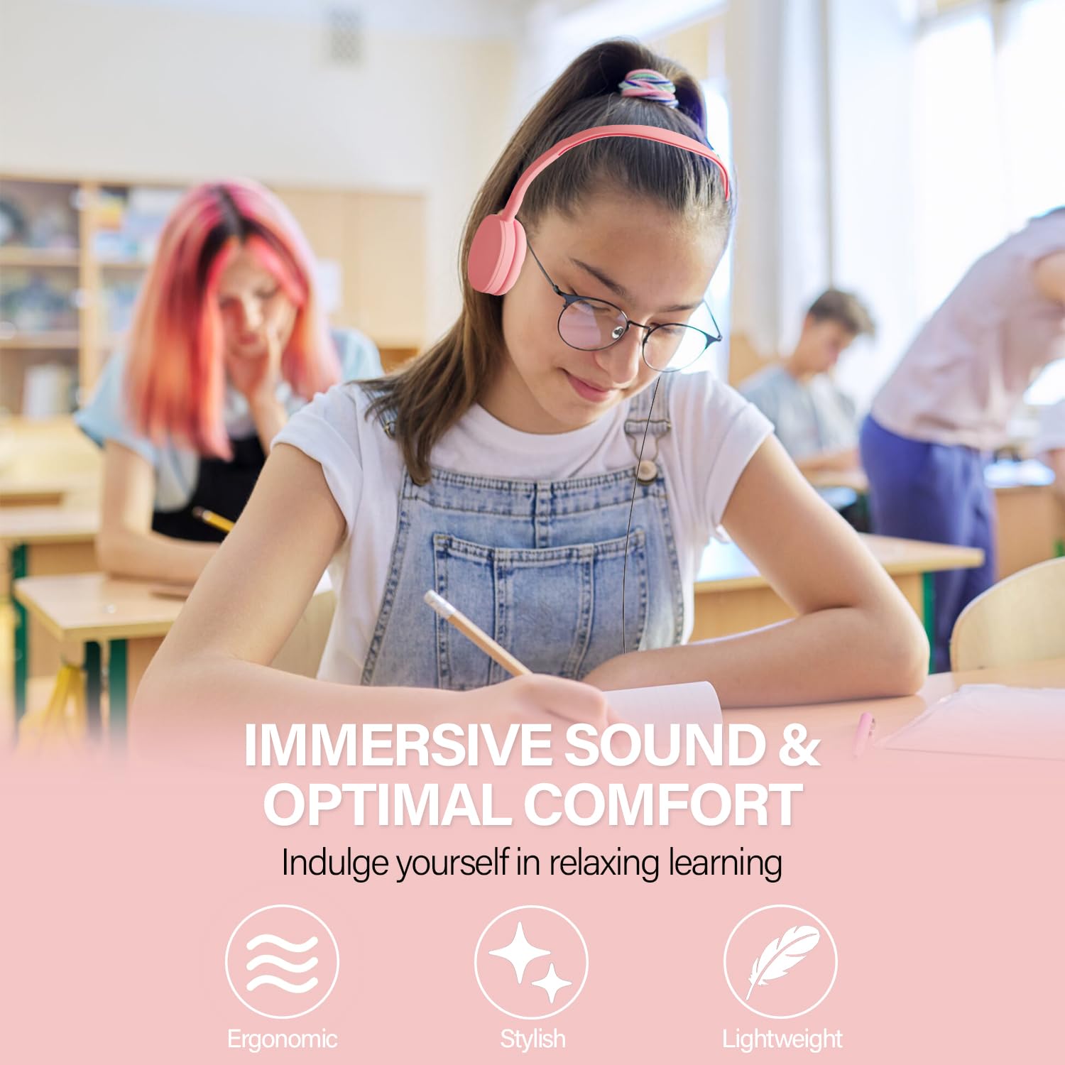 Maeline Wired On-Ear Headphones with Stereo Sound & Soft Silicone Earpads - 20 Pack Bulk Wholesale for Classroom, Online Learning (K-12 & College), Library, Travel & Home Use - Compatible with Laptops, Tablets, TVs via 3.5mm Jack