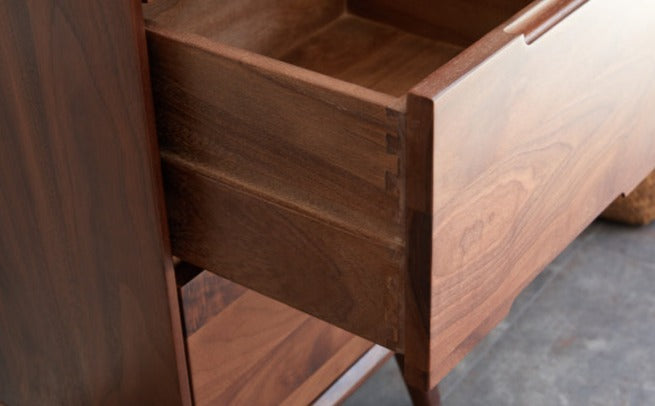 Solid Black Walnut Wood Side Cabinet - Rustic Nightstand, Entryway Storage, or Bathroom Organizer - Handcrafted for Home & Office Decor
