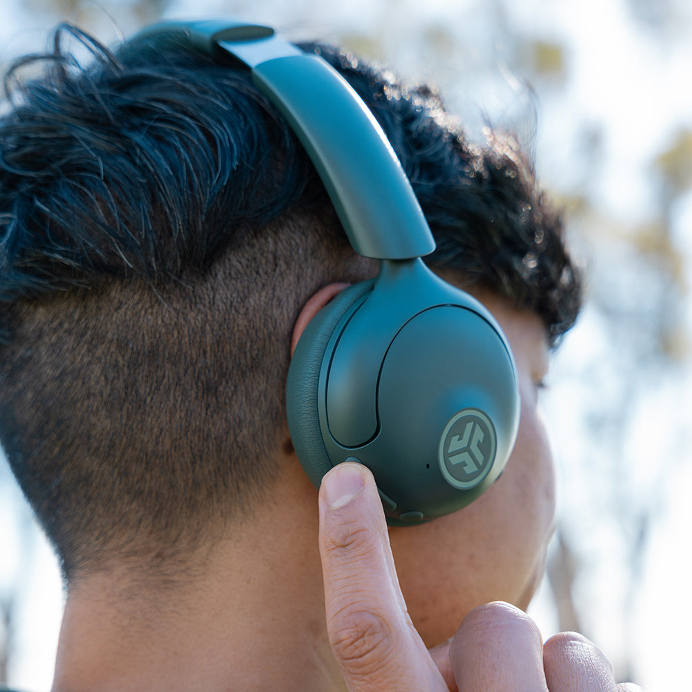 Go Lux ANC Wireless Headphones with Active Noise Cancelling - Bluetooth 5.0 Over-Ear Headset, 40H Playtime, Hi-Fi Sound for Travel, Work & Gaming (Sage Green)
