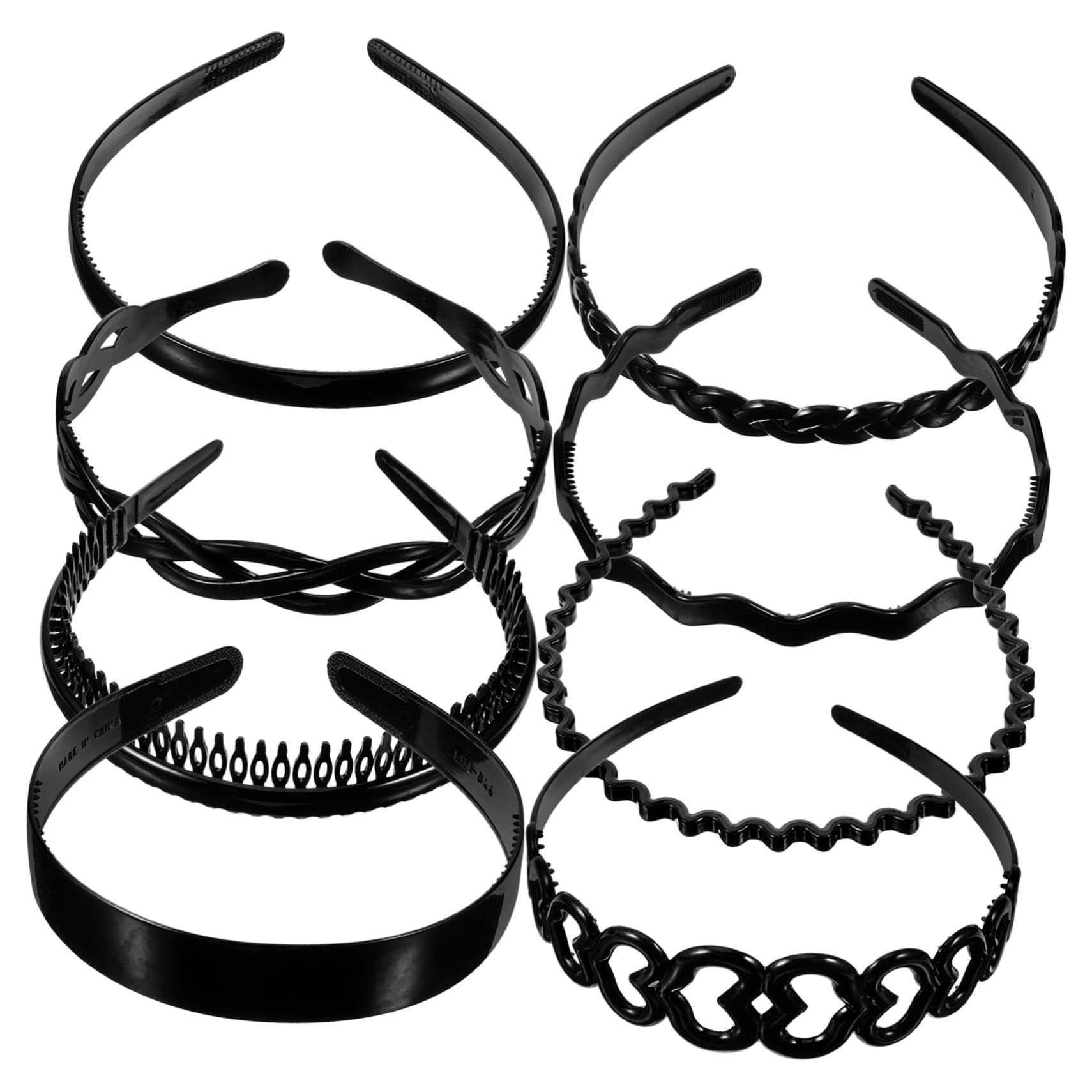 Minkissy 8-Piece Simple Headband Set - Wide Teeth Hair Clasps & Unisex Hair Bands for Men & Women - Fashion Hair Accessories for Workouts, Yoga, and Everyday Styling
