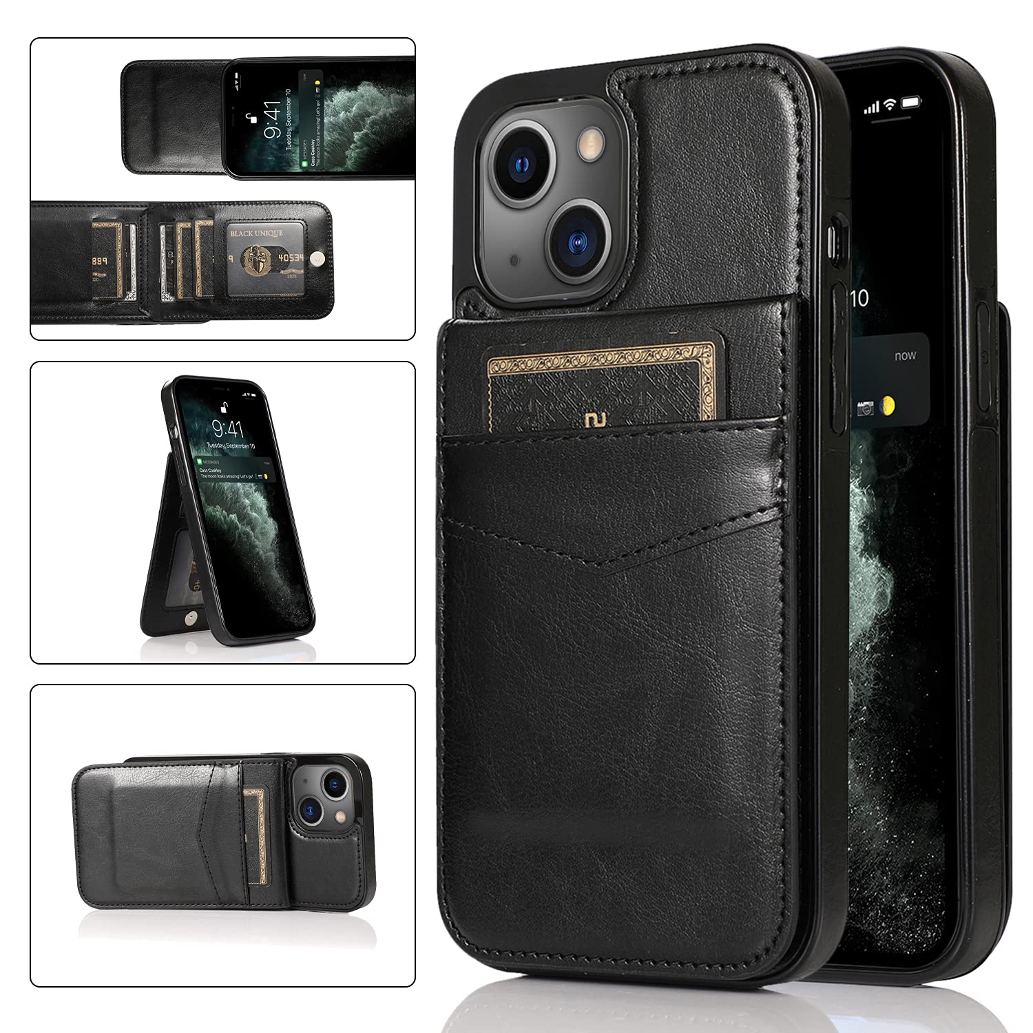 Premium PU Leather Wallet Case for iPhone 13 Pro (6.1