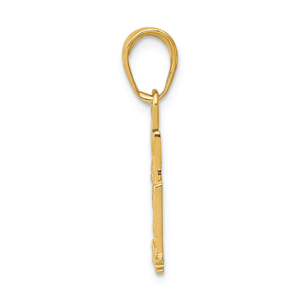 14K Yellow Gold Cruise Ship Charm Pendant - Elegant Nautical Jewelry for Travel Lovers | Perfect for Cruise Vacations, Sailor Gifts & Beach-Themed Accessories