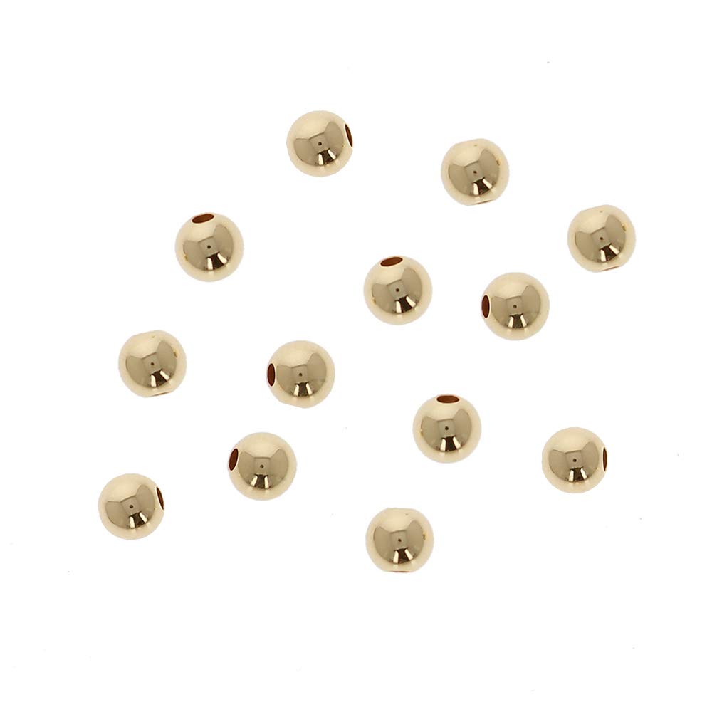 5mm Gold Filled Round Beads - 100 PCS Seamless 14k Gold Beads for Jewelry Making, DIY Bracelets & Necklaces - Perfect for Crafting, Gifts & Fashion Accessories