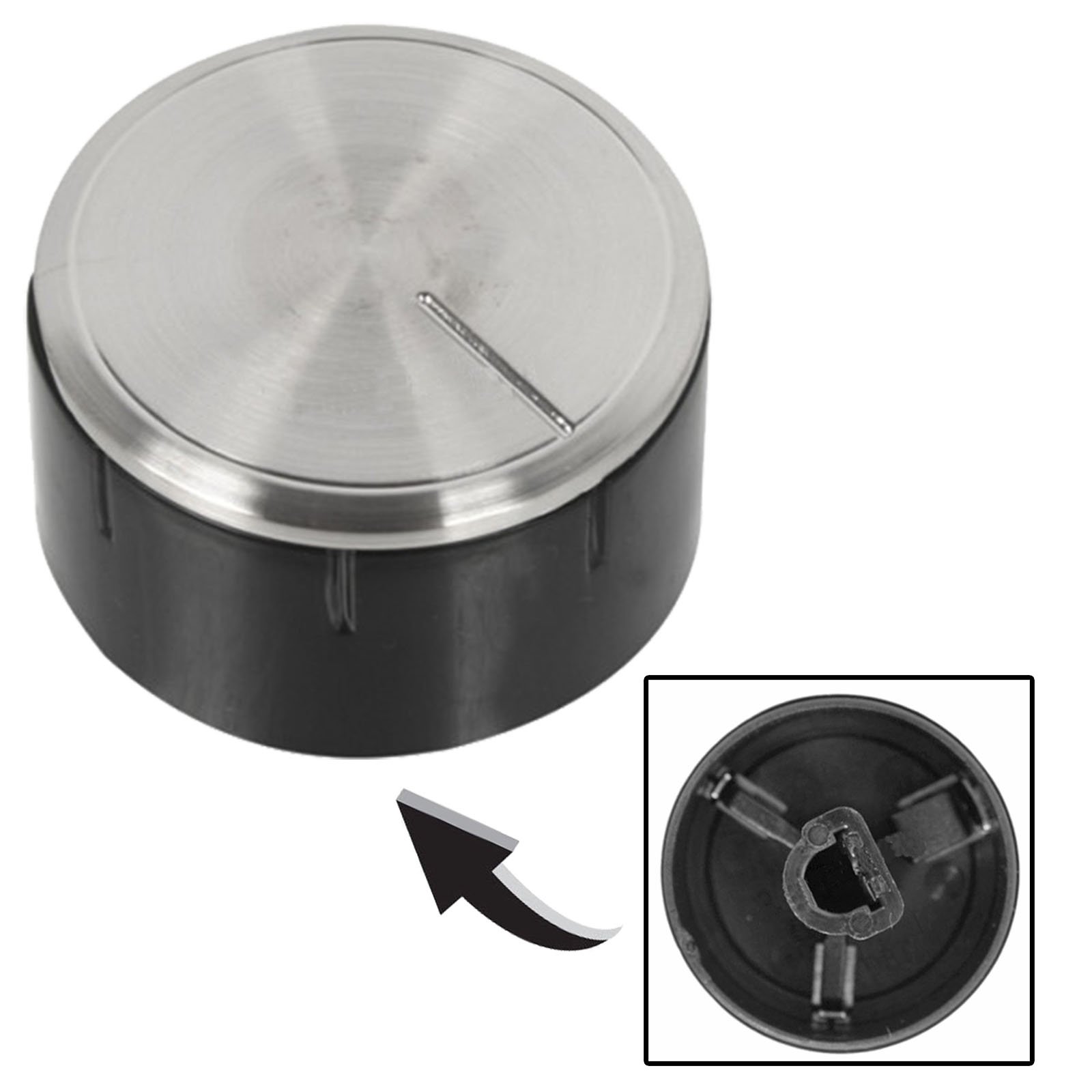 Bosch Oven Cooker Hob Control Knob Switch (Silver/Black) - Replacement Part for Bosch Stoves & Ovens - Perfect for Kitchen Appliance Repair & DIY Home Improvement