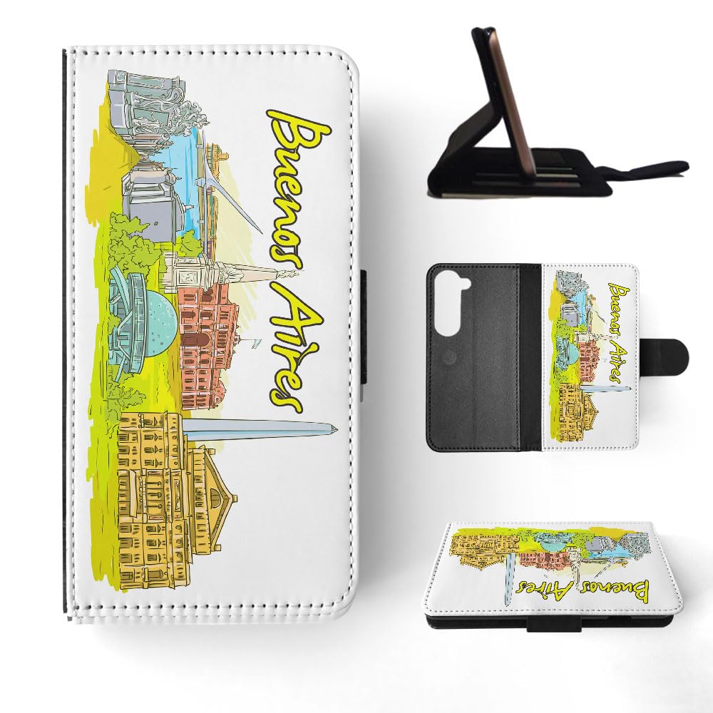 Premium Foxercases Buenos Aires Argentina FLIP Wallet Phone Case for Samsung Galaxy S23 - Stylish Protective Cover with Card Slots | Perfect for Travel, Work & Everyday Use