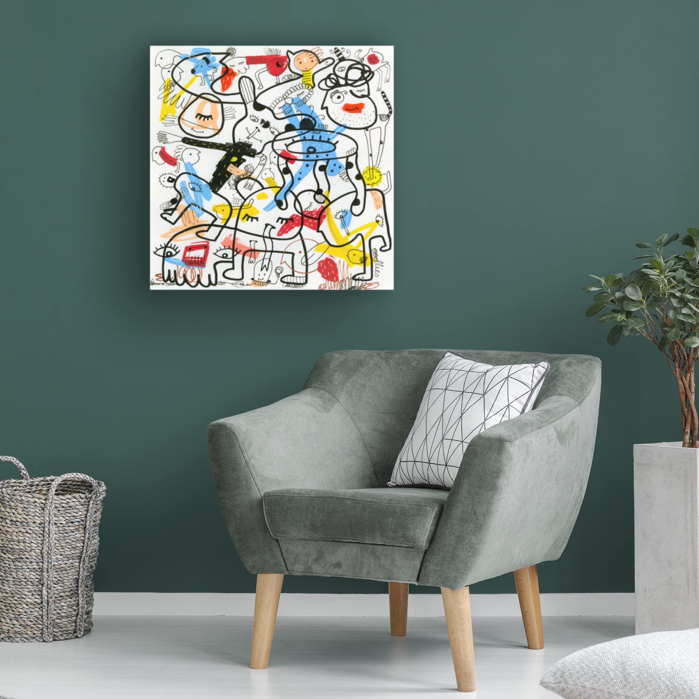 Trademark Fine Art 'Facebook Friends' Canvas Art by Oodlies - Social Media Inspired Wall Decor for Living Room, Bedroom & Office