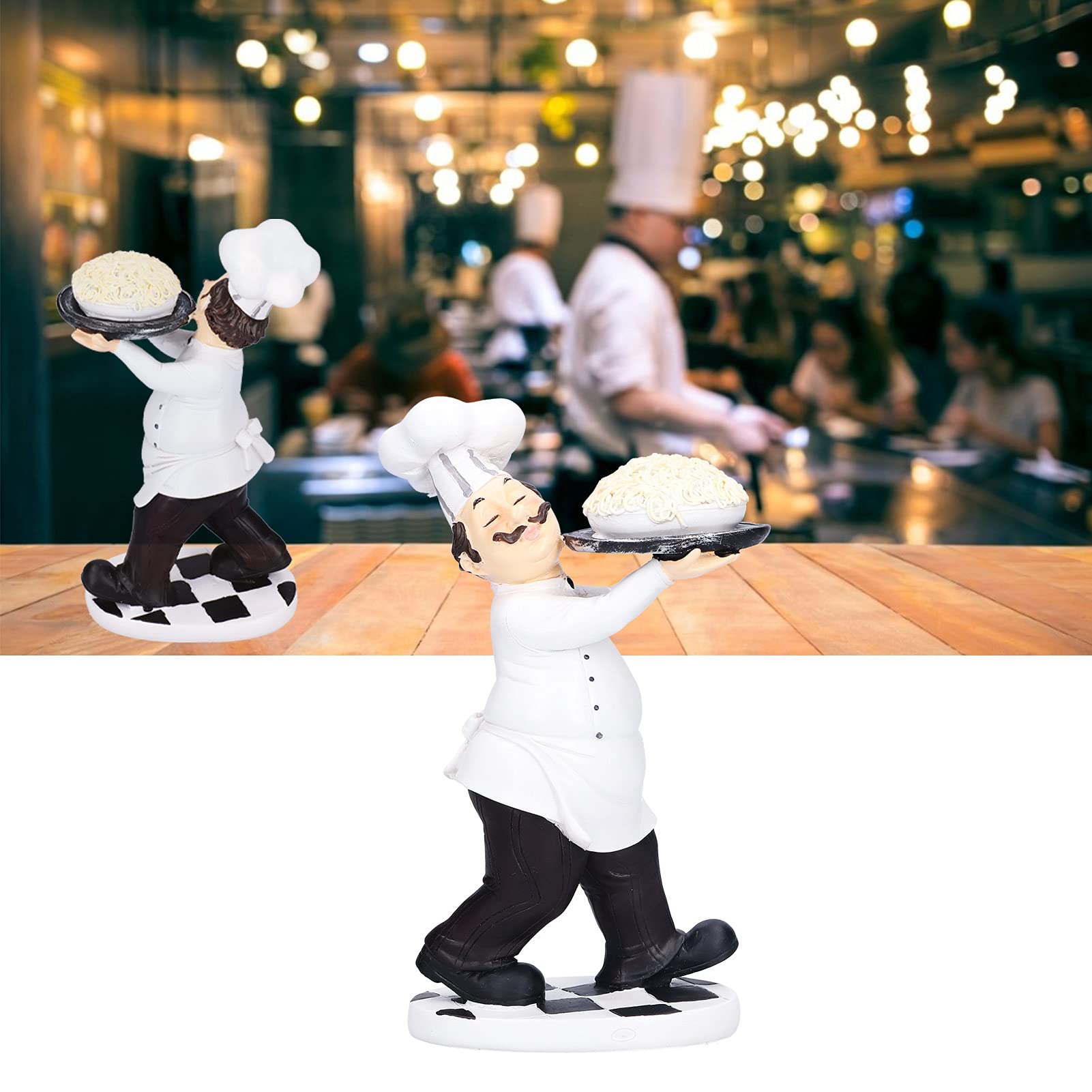 Vbestlife Synthetic Resin Chef Figurine Statue - Mini Kitchen Decor for Home, Bedroom, Dining Room & Restaurant | Perfect Gift for Cooking Enthusiasts & Decorative Accent for Kitchen Countertops