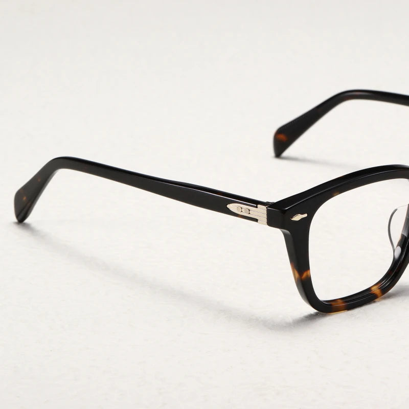 Stylish Unisex Black Square Acetate Eyeglasses with Alloy Frame - Trendy Full Rim Glasses for Men & Women - Perfect for Reading, Work, and Fashion Accessories