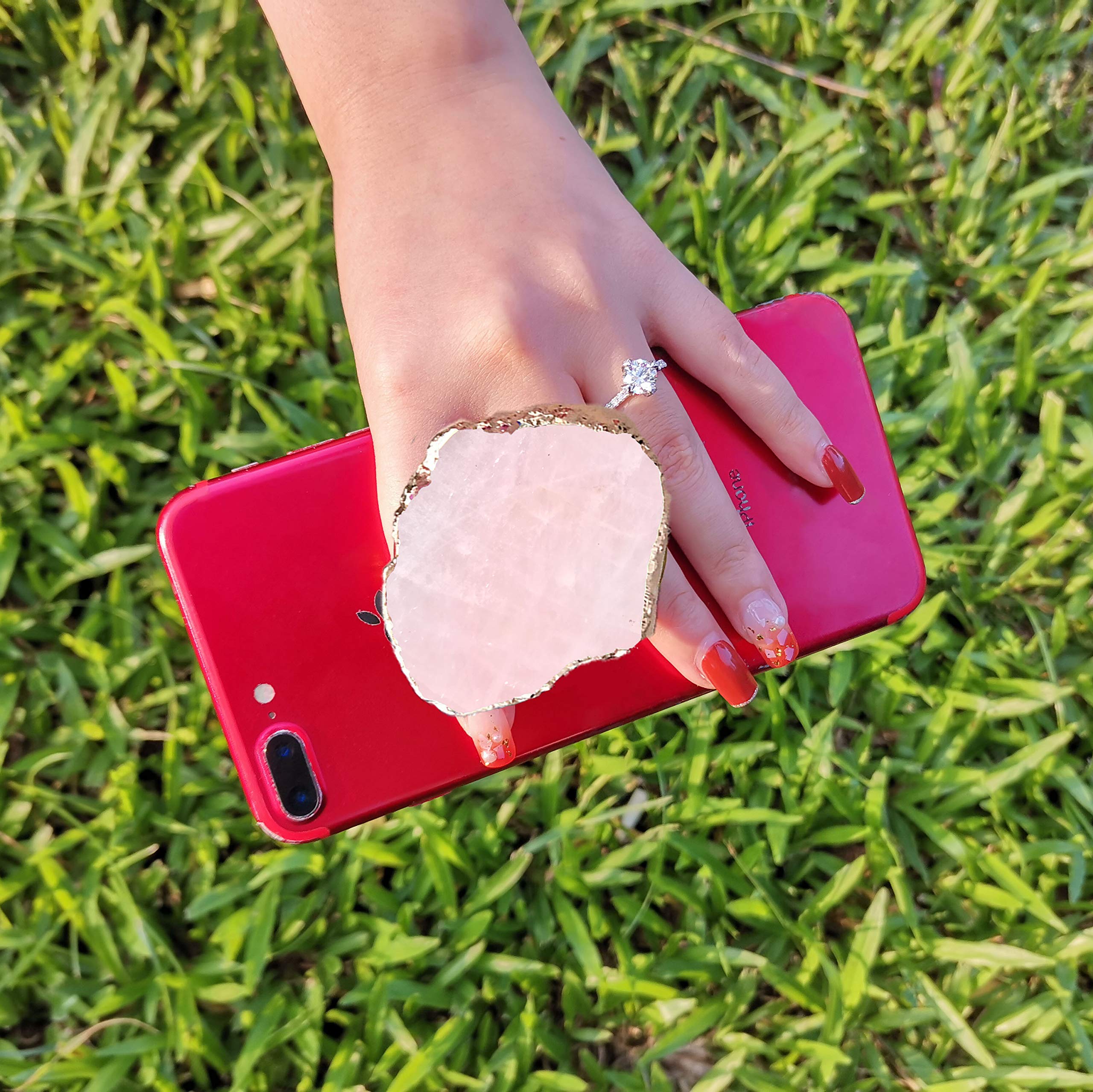 Sparkling Crystal Phone Grip Holder - Universal Anti-Slip Stand for Smartphones & Tablets (Pure Pink) | Perfect for Hands-Free Viewing, Selfies, and Secure Grip While Shopping or Commuting