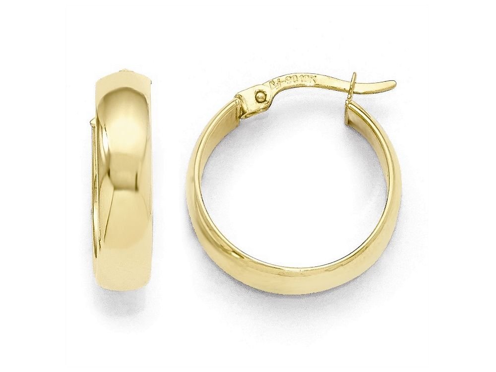 10k Yellow Gold Hinged Hoop Earrings for Women - Polished 10kt Gold Classic Hoops - Perfect for Everyday Wear, Parties & Special Occasions