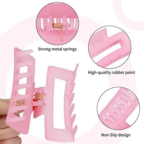 GT Gloptook Korean Fashion Large Pearl Hair Claw Clips - Set of 4 Stylish Barrettes for Women & Girls, Perfect for Long Hair Updos, Parties, Weddings & Daily Use