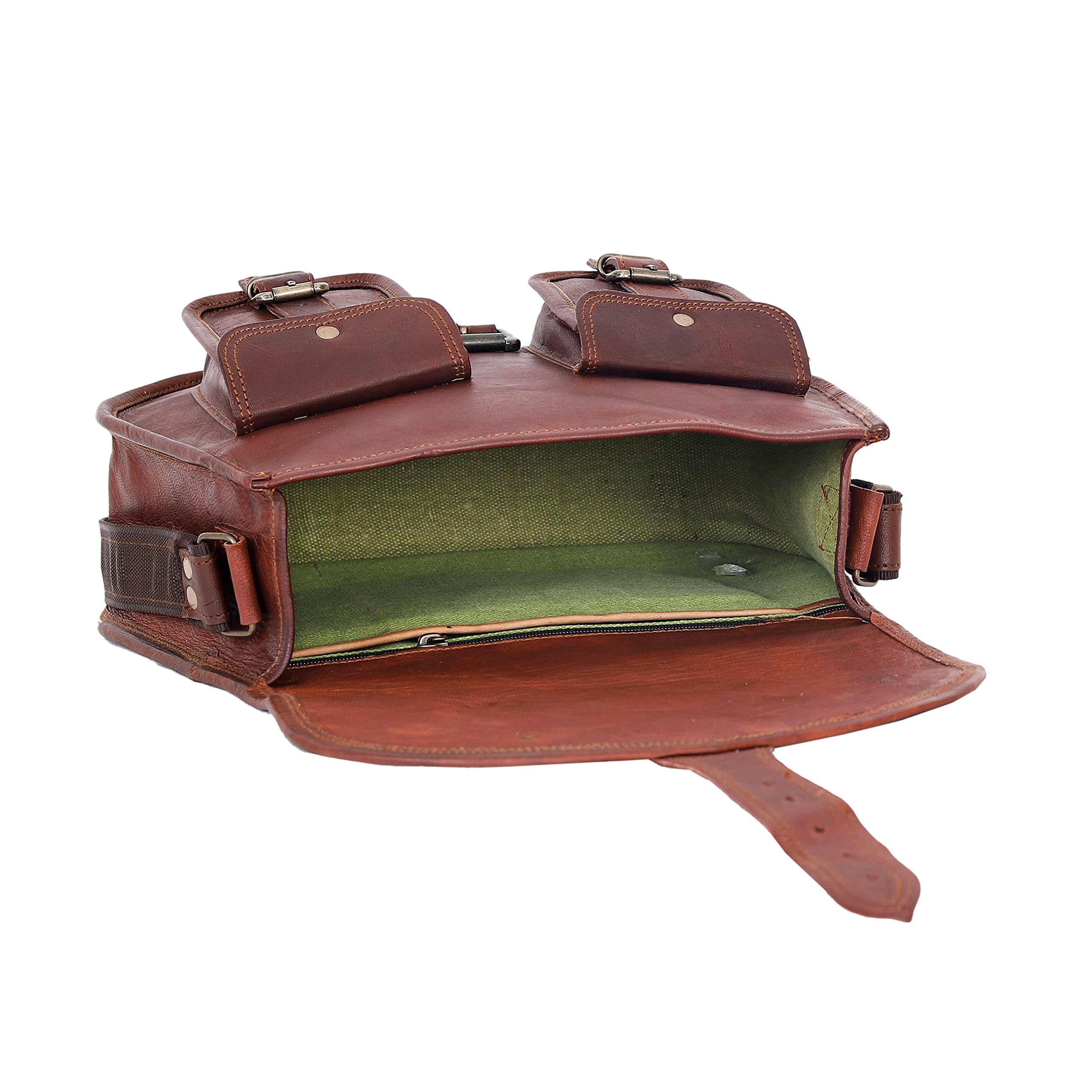 Ruzioon Genuine Goat Leather Crossbody Bag for Women - Stylish Shoulder Purse & Travel Satchel in Brown | Perfect for Daily Use, Shopping & Weekend Getaways