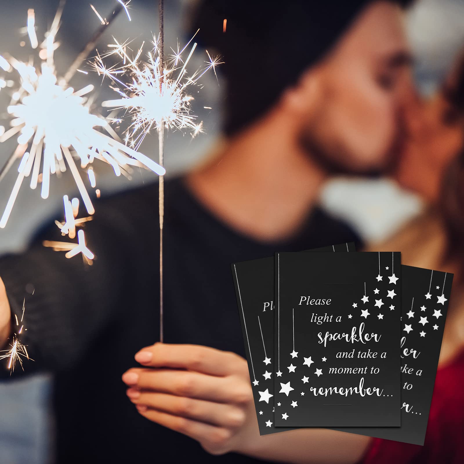 Outus 50-Pack Memorial Sparkler Cards - Celebration of Life Decorations, Double-Sided Funeral Memorial Cards for Birthday, Anniversary & Memorial Services | Perfect for Funeral Homes, Graveside Tributes & Life Celebration Events