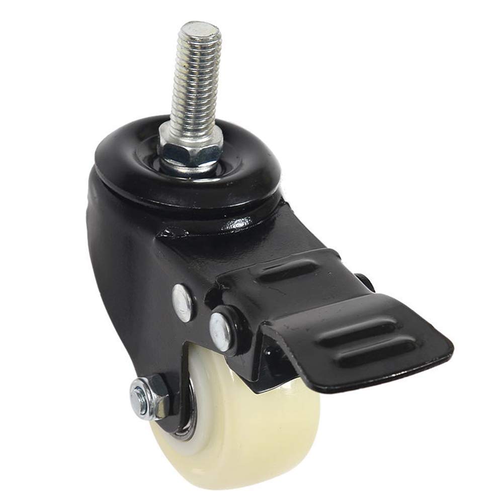 Heavy Duty Swivel Caster Wheels with Brake - 4pcs 100kg Capacity for Office Chairs & Furniture