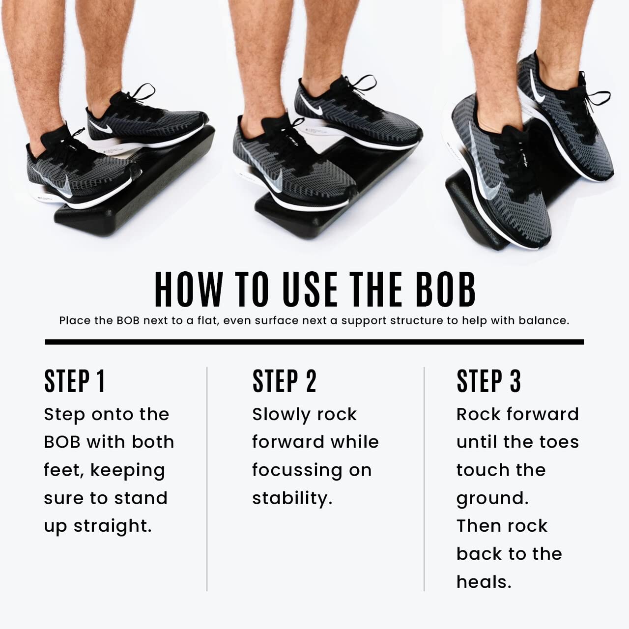 BOB Ankle Mobility & Calf Stretcher - Foot & Leg Strengthening Device for Heel Pain Relief, Knee Support & Flexibility - Perfect for Athletes, Runners & Post-Workout Recovery