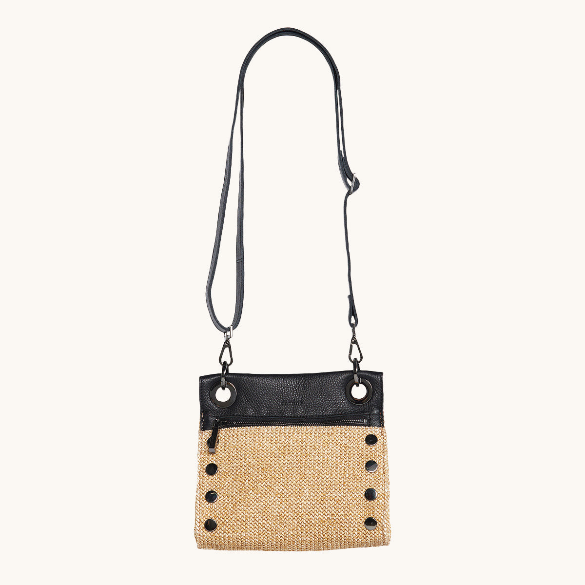 Tony Chaparral Raffia & Gunmetal Small Crossbody Bag - Stylish & Durable for Women's Everyday Use, Travel & Casual Outings