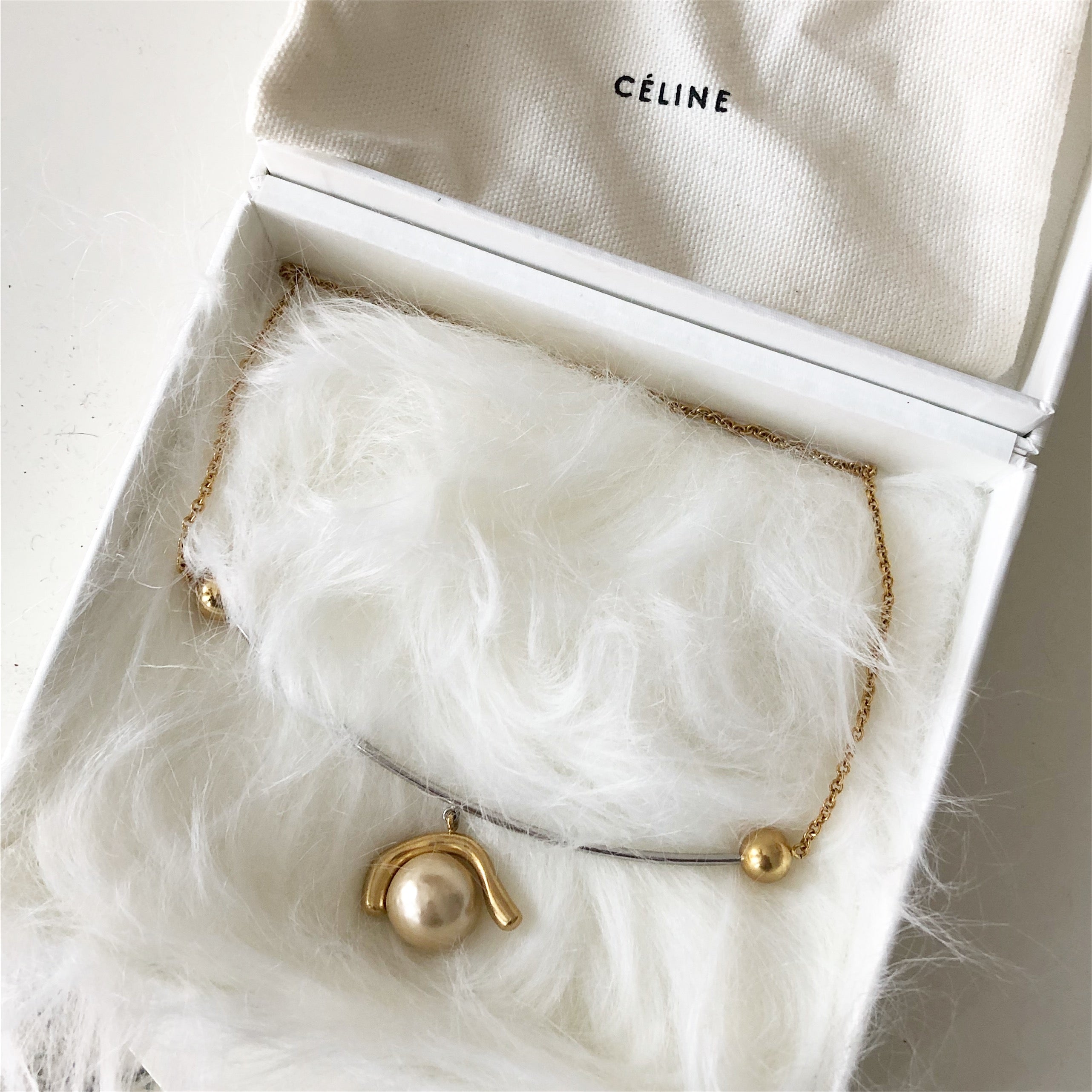 Celine Geometric Modernist Pearl Pendant Necklace - Elegant Women's Jewelry for Parties, Weddings & Special Occasions