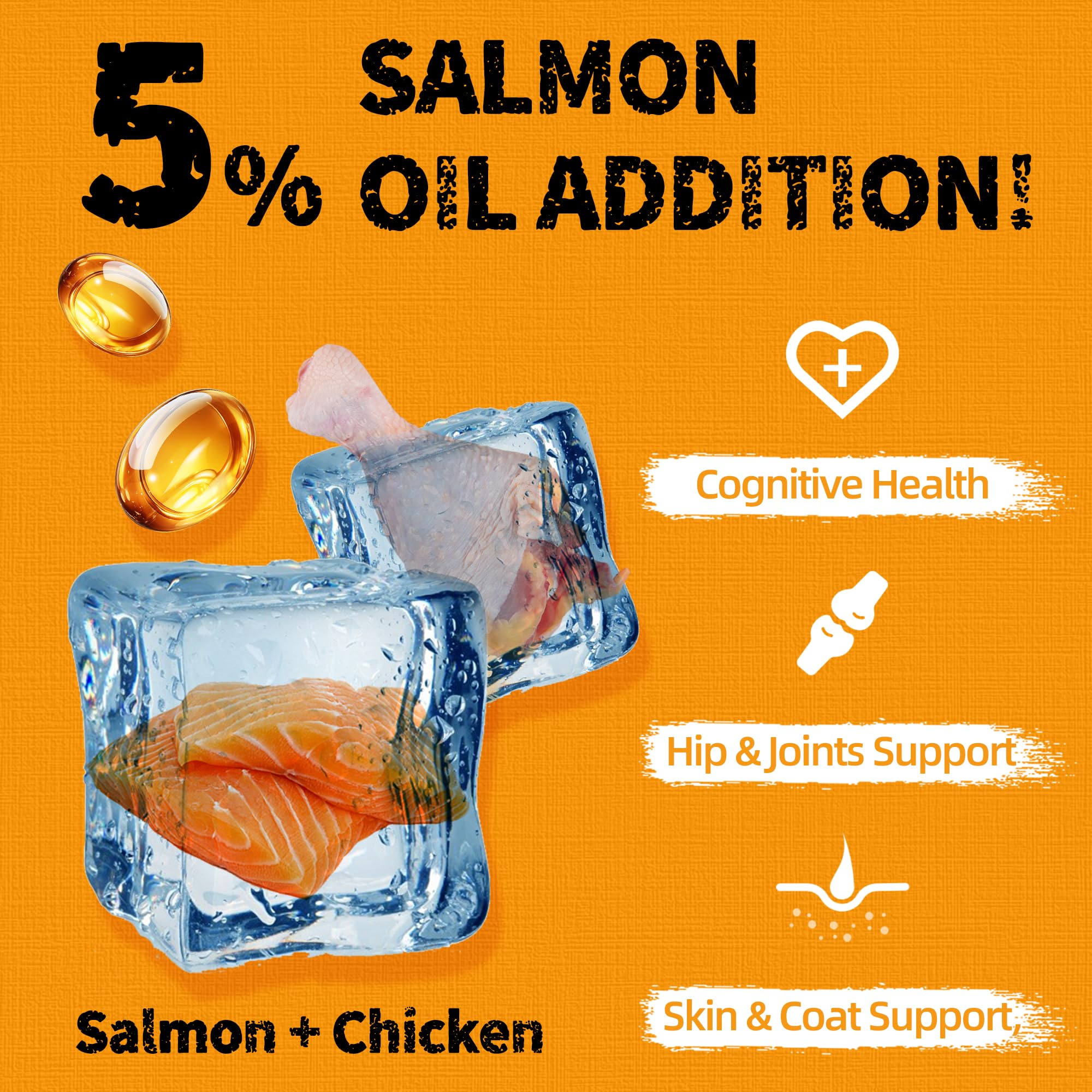 Premium Freeze-Dried Salmon Oil Dog & Cat Treats - Skin & Coat Support, Healthy Training Rewards & Food Topper - All-Natural Pet Snacks for Daily Wellness, Joint Care & Shiny Fur - Perfect for Training, Mealtime & Grooming Sessions