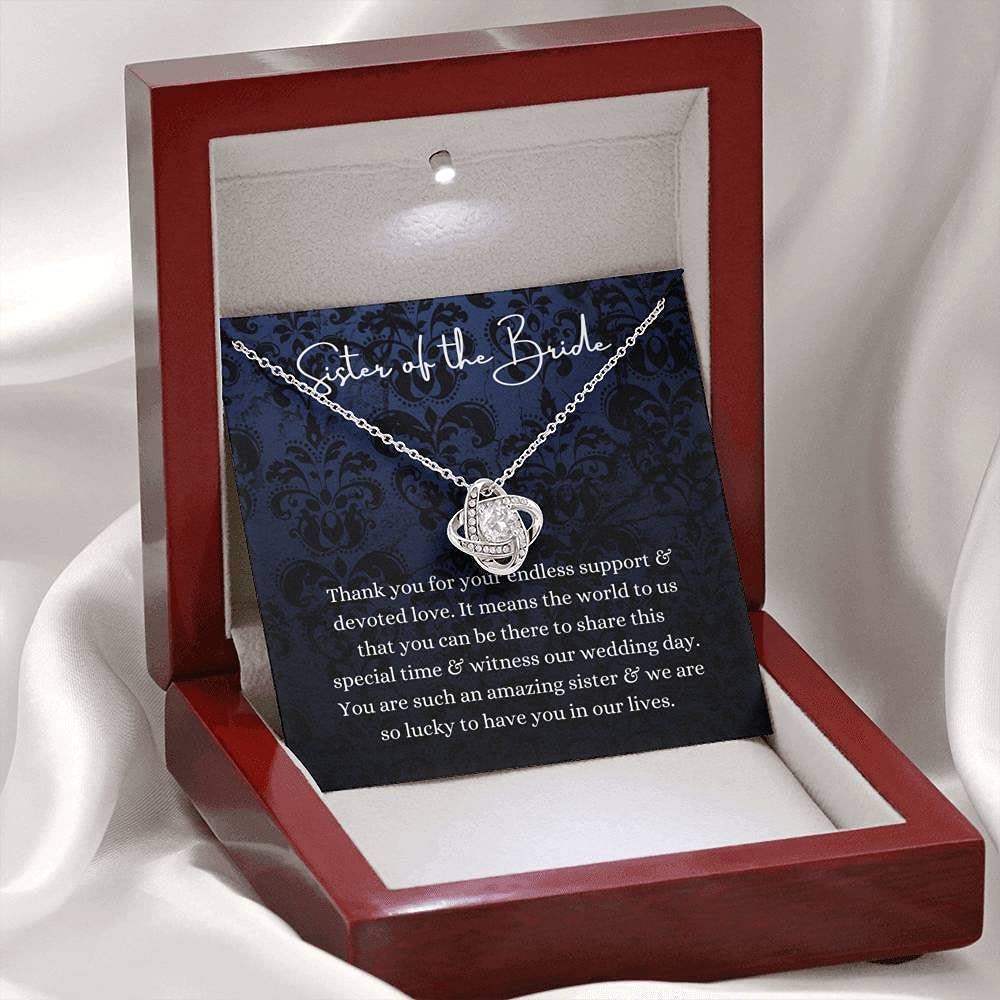 Love Knot Necklace - Elegant Sister of the Bride Jewelry Gift, Perfect Wedding Thank You Present from Bride & Groom, Bridal Party Appreciation Keepsake - Ideal for Weddings, Anniversaries & Special Occasions