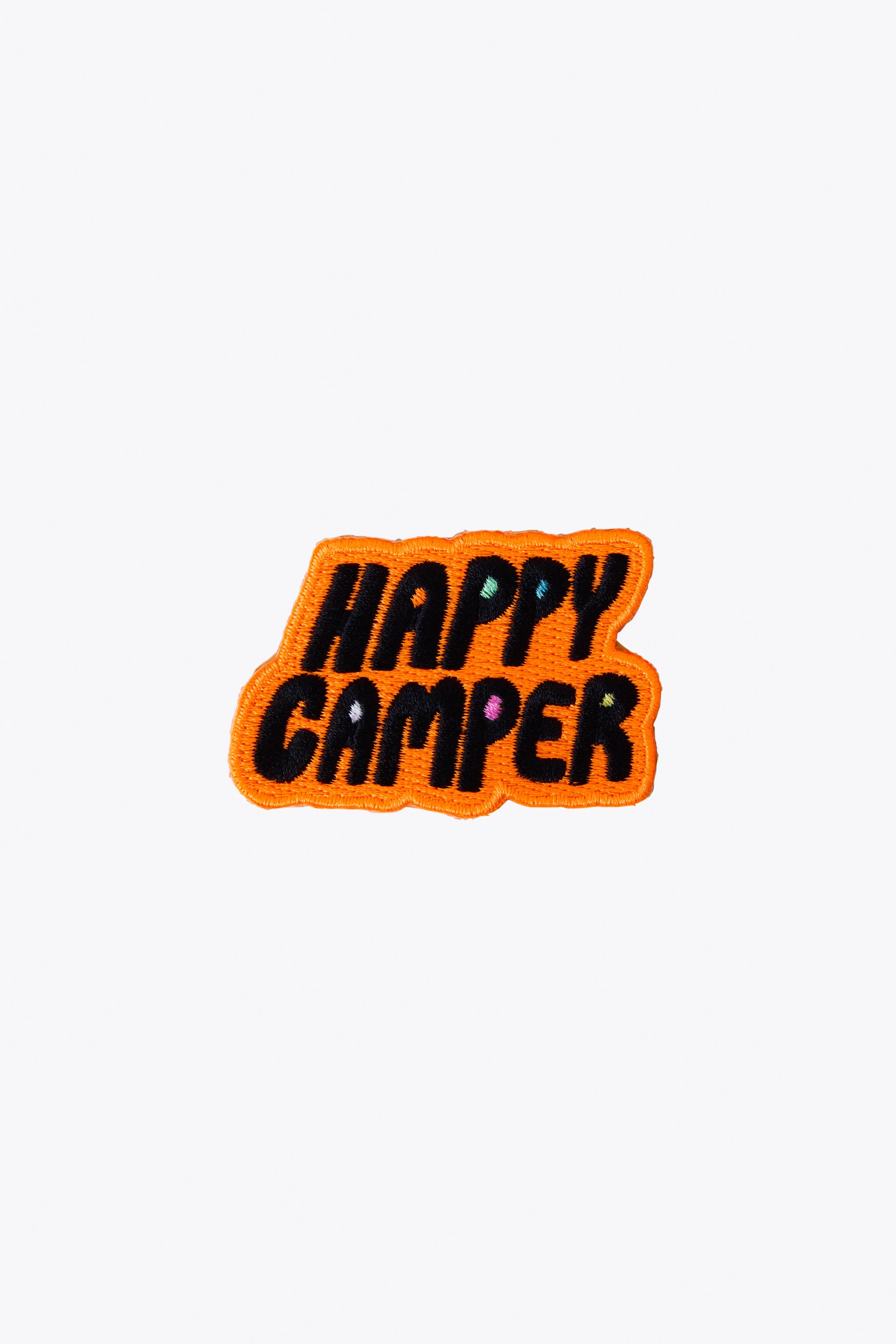 Happy Camper Patch - Premium Embroidered Iron-On Patch for Outdoor Enthusiasts - Perfect for Backpacks, Jackets, and Camping Gear