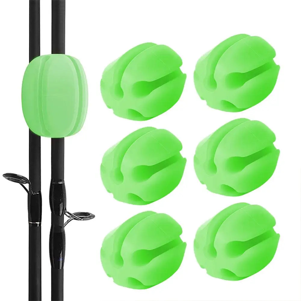 6-Piece Silicone Fishing Rod Holder Set - Durable, Non-Slip Boat & Kayak Fishing Accessories for Secure Rod Storage | Perfect for Saltwater & Freshwater Fishing Trips