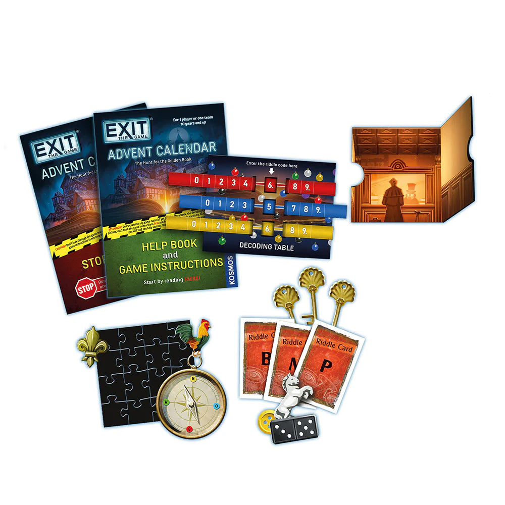Exit: The Game Advent Calendar - The Hunt for the Golden Book | Escape Room Puzzle Game for Adults & Teens | Perfect for Holiday Parties & Family Game Nights