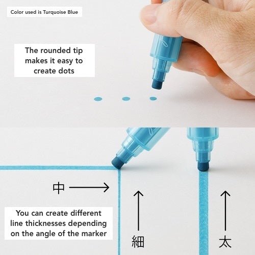 Join Dots Marker Pen Set - Premium Midori DESIGNPHIL Dotting Tools for Art, Calligraphy & DIY Projects - Perfect for Bullet Journaling, Scrapbooking & Hand Lettering