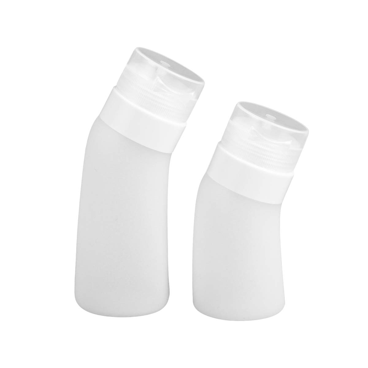 EXCLUZO 2-Pack Silicone Travel Bottles for Shampoo, Shower Gel & Toiletry (60ml & 90ml, Transparent) - Leak-Proof Refillable Containers for Women's Travel, Gym, Camping & Outdoor Activities