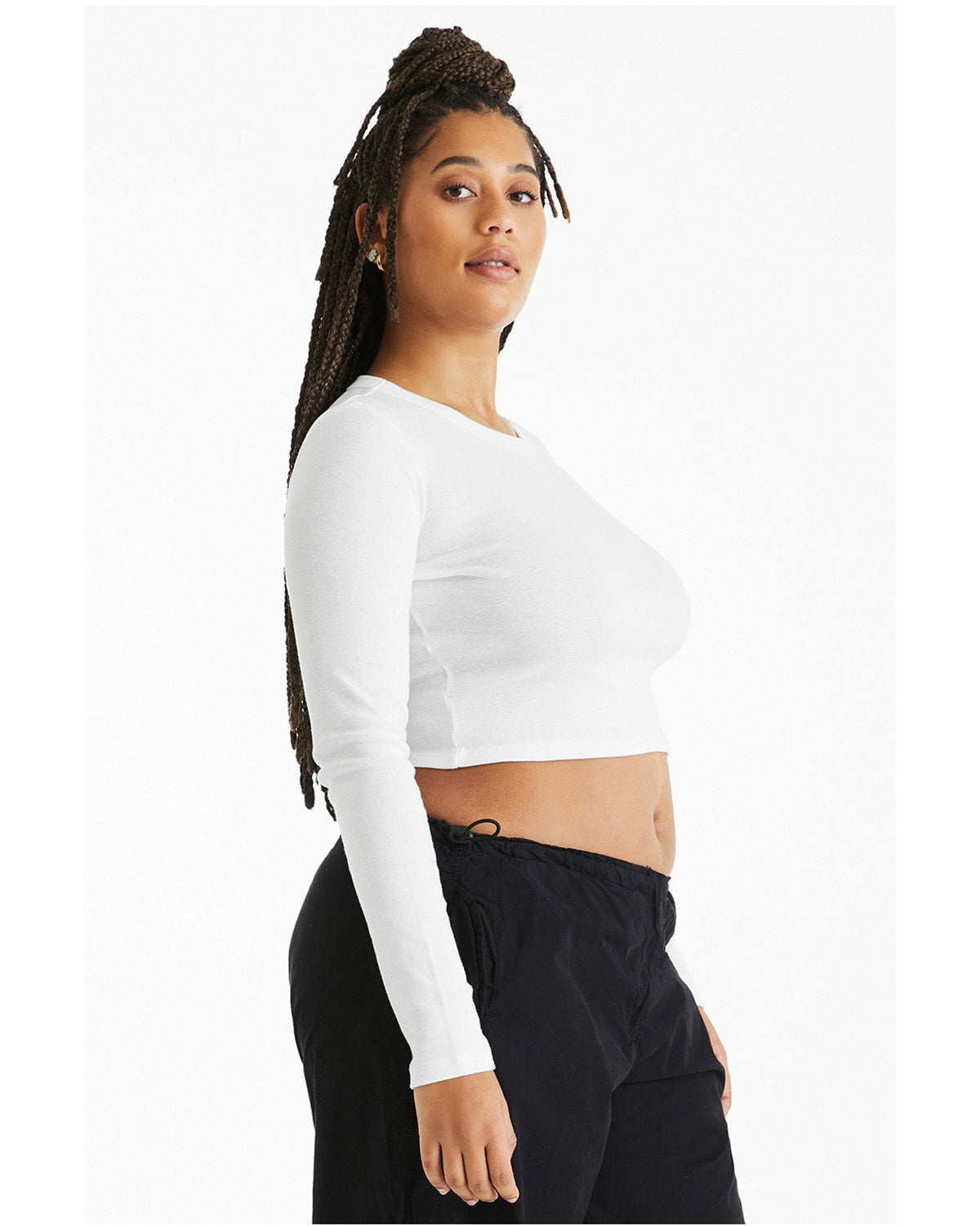 Bella + Canvas 1501BE Women's Micro Ribbed Long Sleeve Baby Tee - Soft Stretch Comfort Fit for Casual Wear, Layering & Everyday Outfits