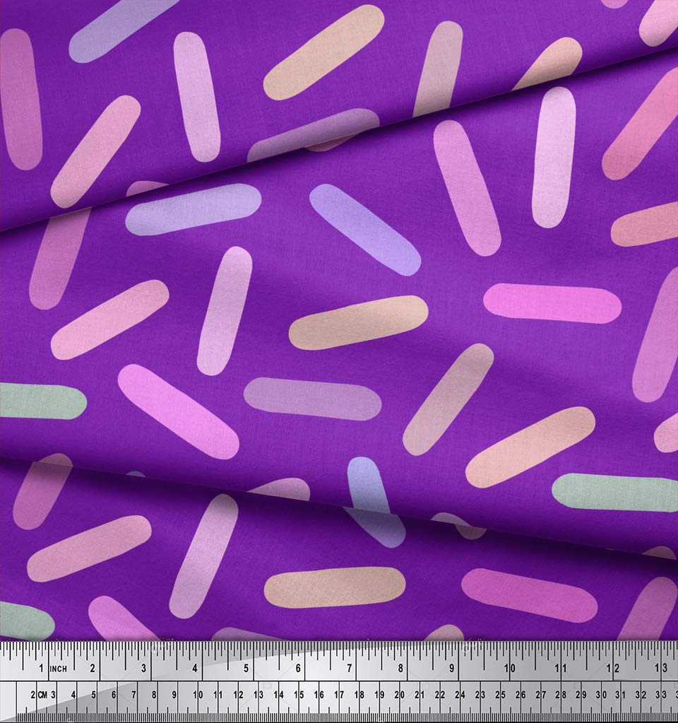 Soimoi Moss Georgette Purple Fabric by The Yard - 42 Inch Wide Brush Stroke Abstract Printed Textile for Dresses, Scarves & Home Decor | Artistic Floral Design Fabric for DIY Sewing Projects & Creative Crafts
