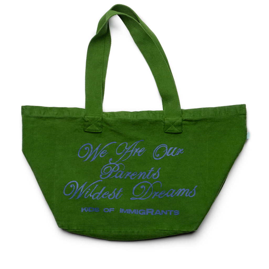 Kids of Immigrants Wildest Dreams Tote Bag - Eco-Friendly Green Canvas Shopping Bag for Women & Men - Perfect for Groceries, Beach Trips & Daily Use