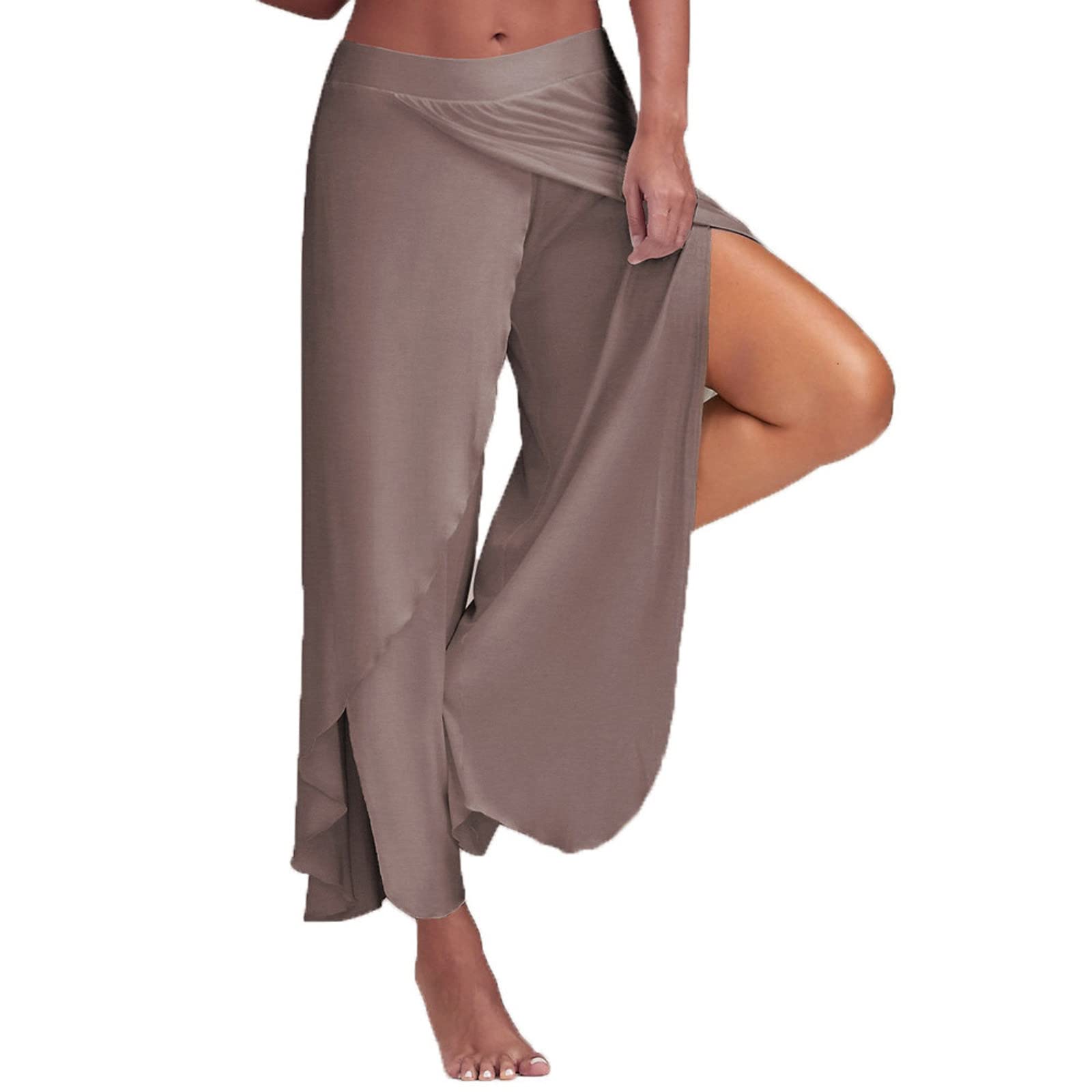 MIWAMIYA Women's Yoga Harem Pants - Side Slit Plus Size Hippie Sweatpants for Workout, Jogging & Beach Cover-up | Comfortable Activewear for Yoga, Travel & Lounge