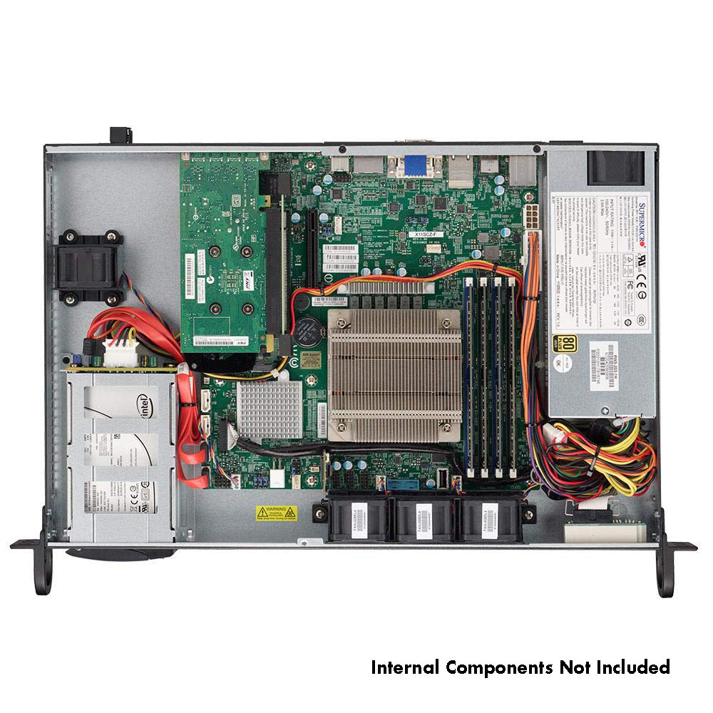 Supermicro CSE-510FT-203B 1U Server Chassis with Rear I/O, 2 Hot-Swap Drive Bays & Dual Cooling Fans - Ideal for Data Centers, Network Racks, and High-Density Server Deployments