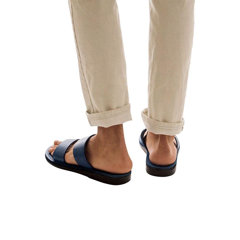 Aviv Men's Leather Double Strap Sandals - Comfortable & Stylish Casual Footwear for Summer, Beach, and Outdoor Activities