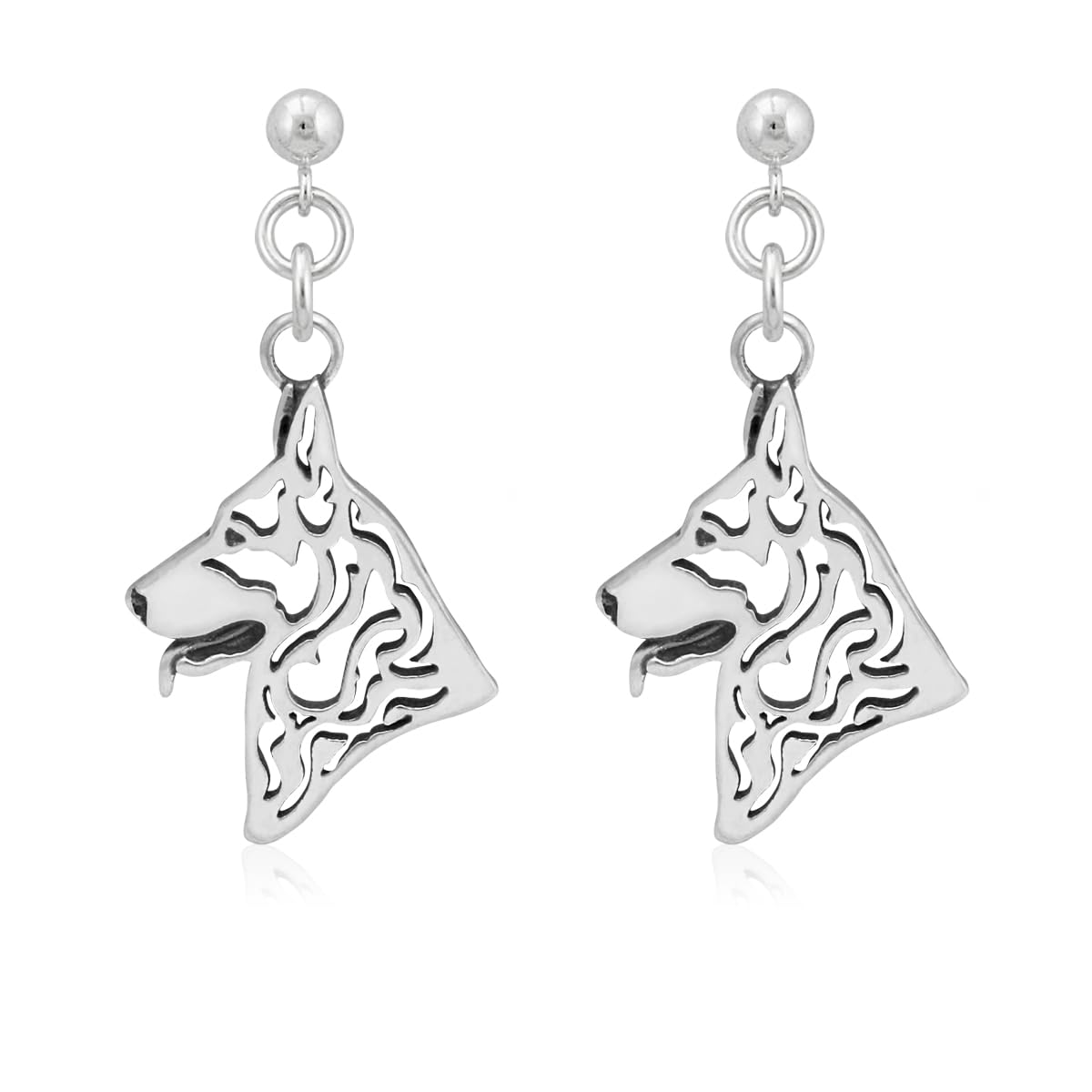Sterling Silver German Shepherd Dog Earrings - Handmade Jewelry Gift for Dog Lovers - Perfect for Pet Owners, Animal Lovers & German Shepherd Fans - Great for Everyday Wear, Special Occasions & Gifts