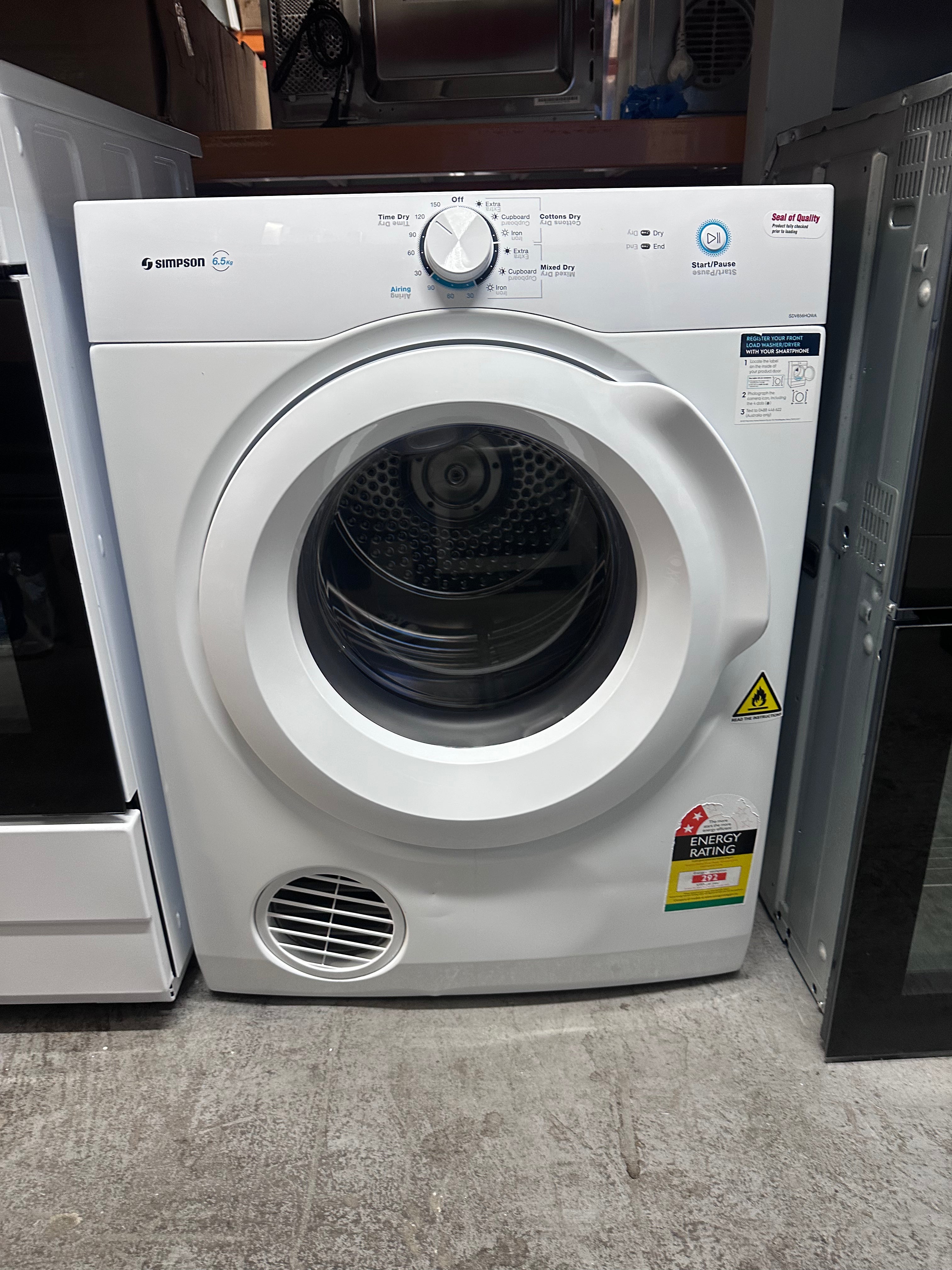 Refurbished Simpson 6.5kg Vented Clothes Dryer - Energy Efficient Laundry Solution for Apartments & Small Homes | Perfect for Compact Spaces & Quick Drying