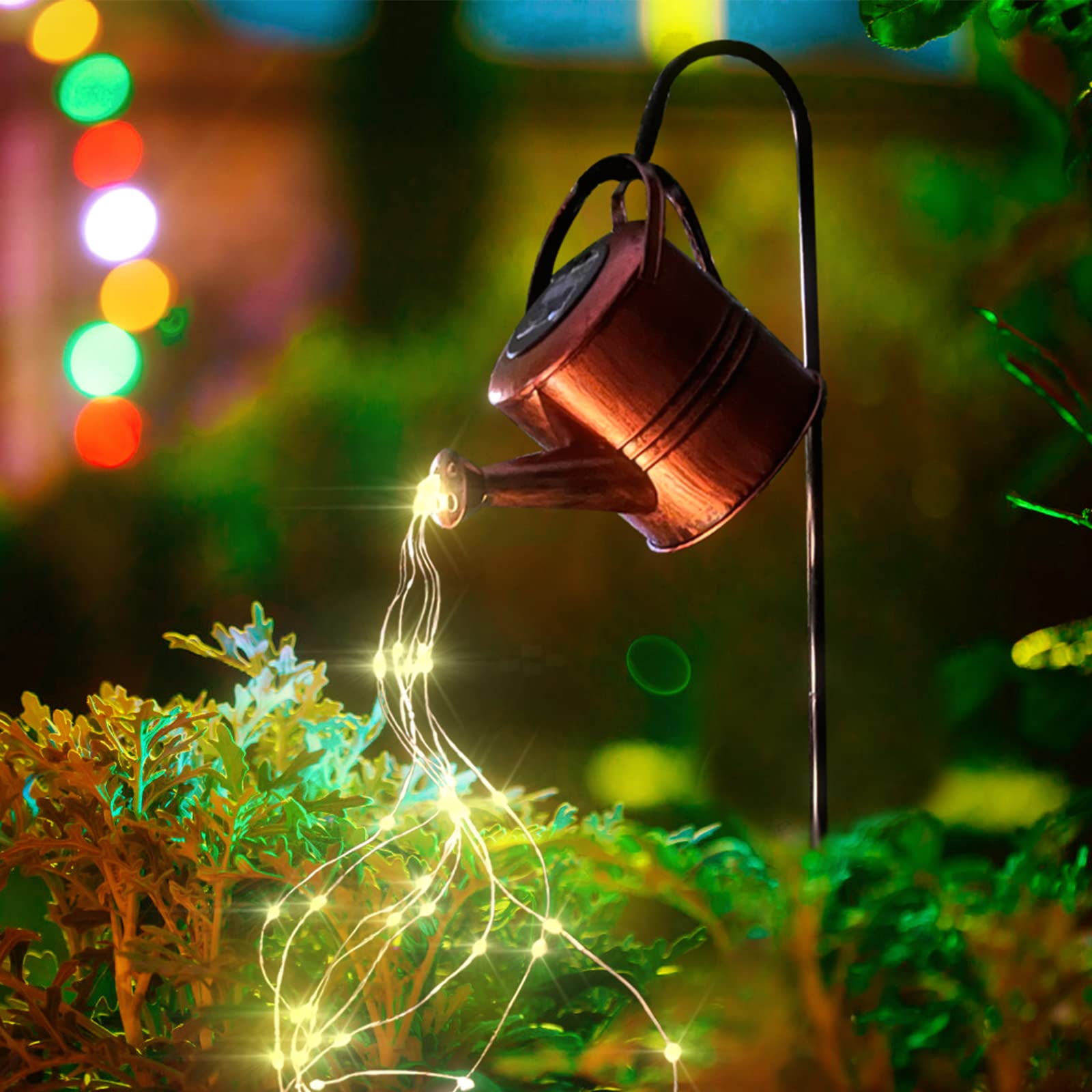 Solar Watering Can Lights Outdoor - Large Waterproof Hanging Lantern with Cascading Waterfall Effect for Garden, Yard, Patio & Pathway Decoration | Perfect Gardening Gift for Women & Home Decor Enthusiasts | Ideal for Evening Ambiance, Wedding Decor & Outdoor Parties